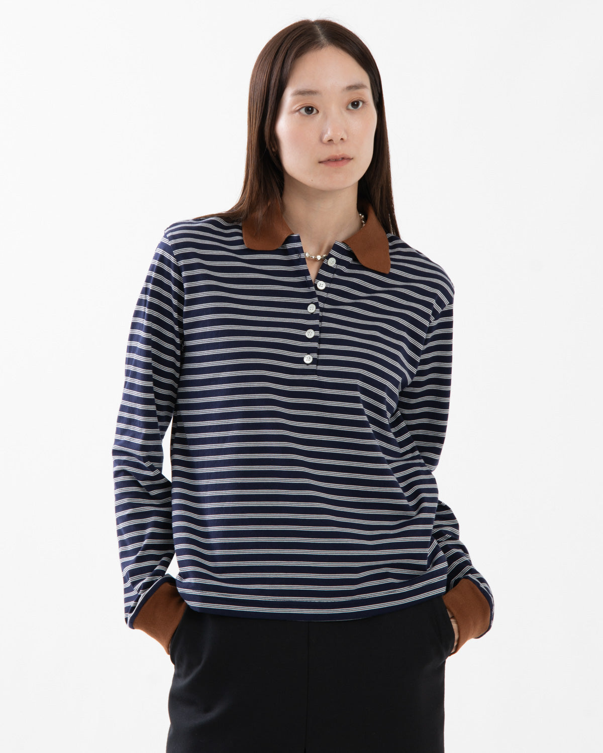 BORDER POLO L/S T-SHIRT