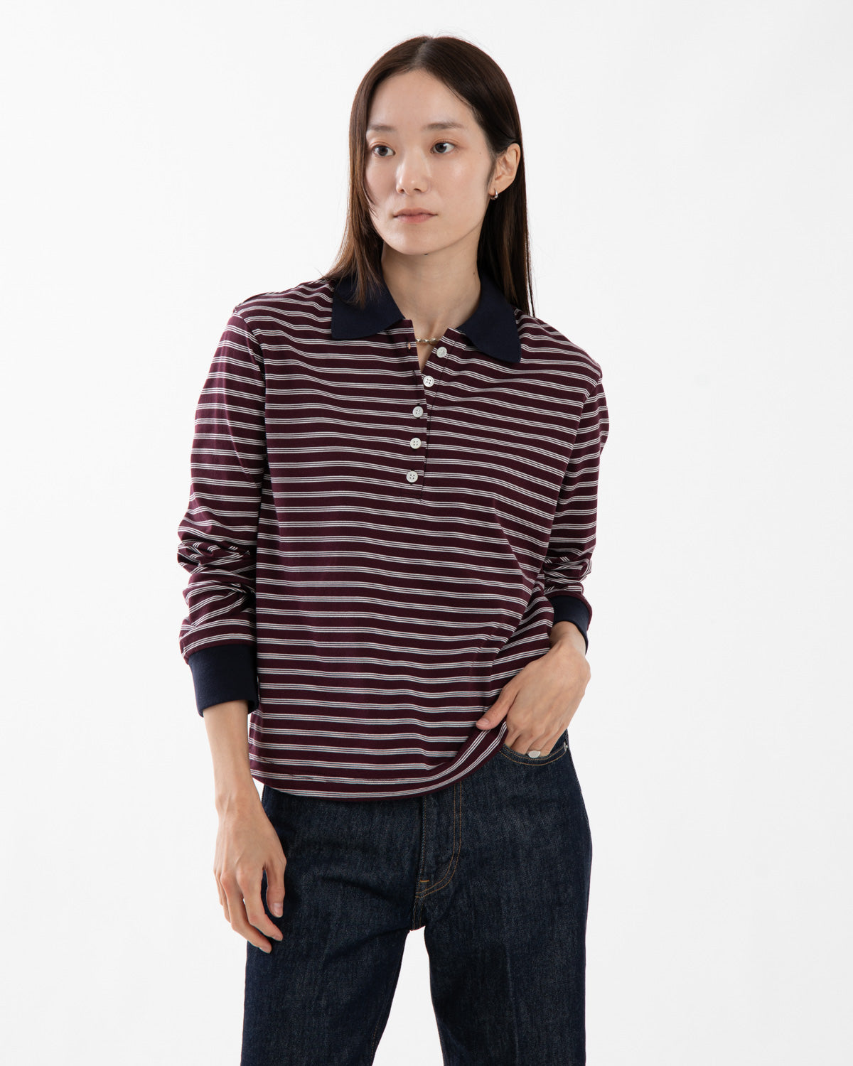 BORDER POLO L/S T-SHIRT