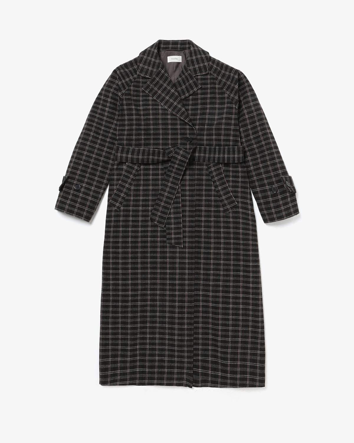 WASHABLE WOOL CHECK COAT