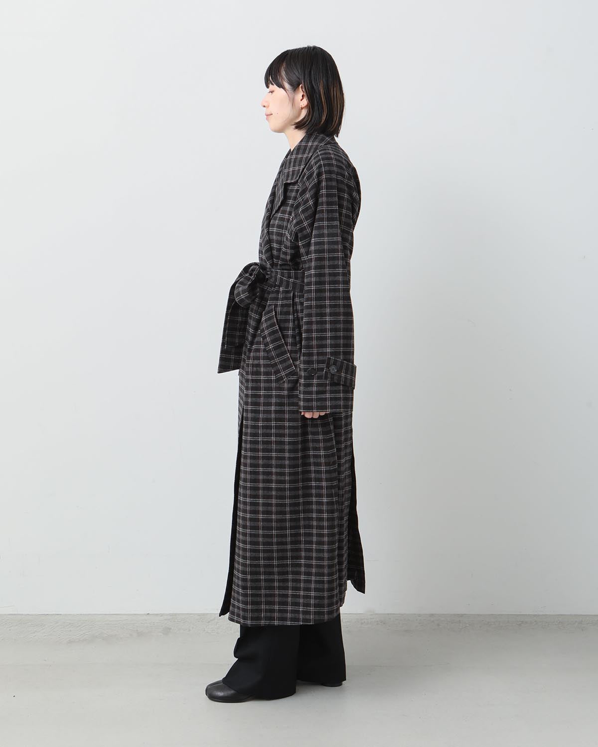 WASHABLE WOOL CHECK COAT