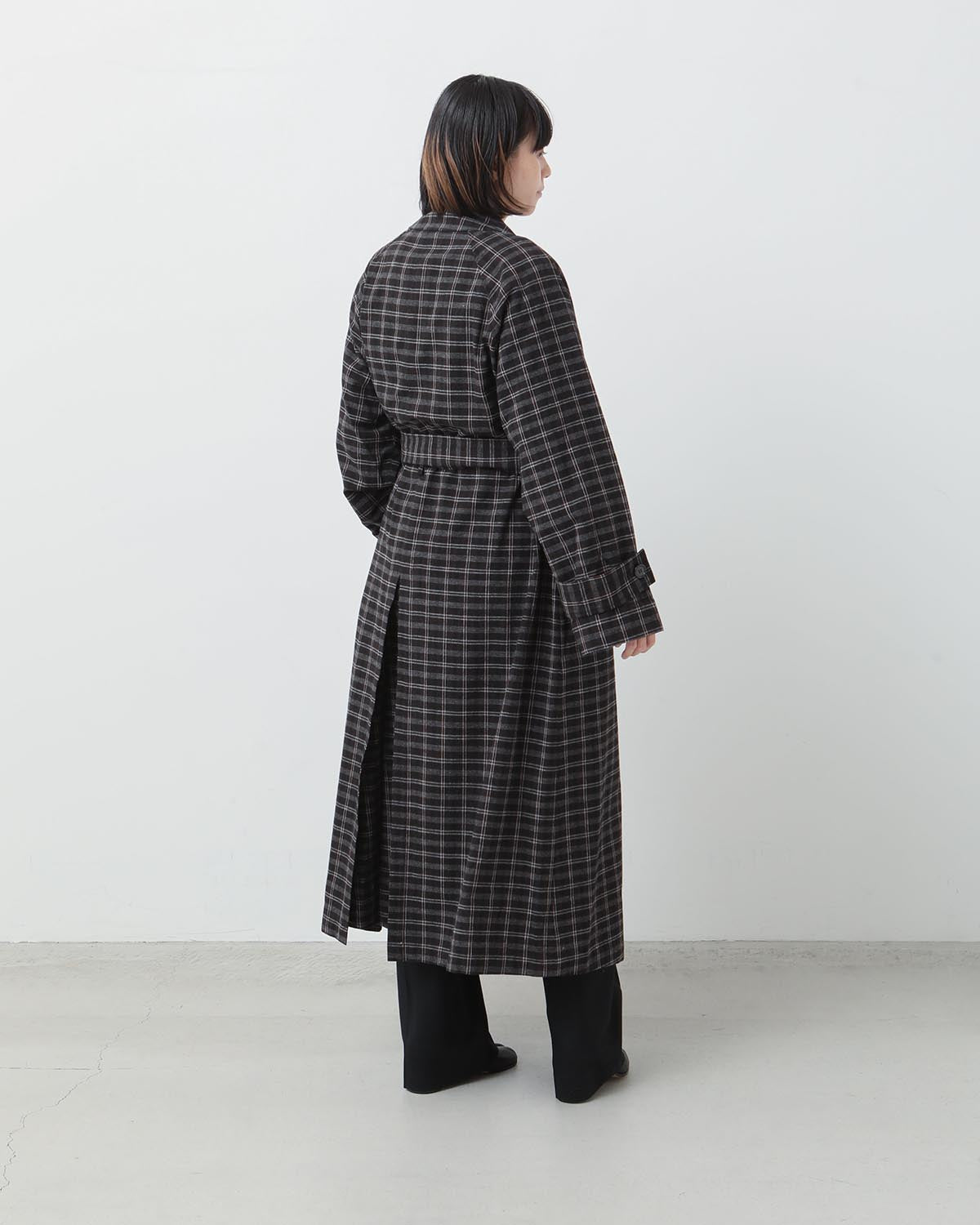 WASHABLE WOOL CHECK COAT