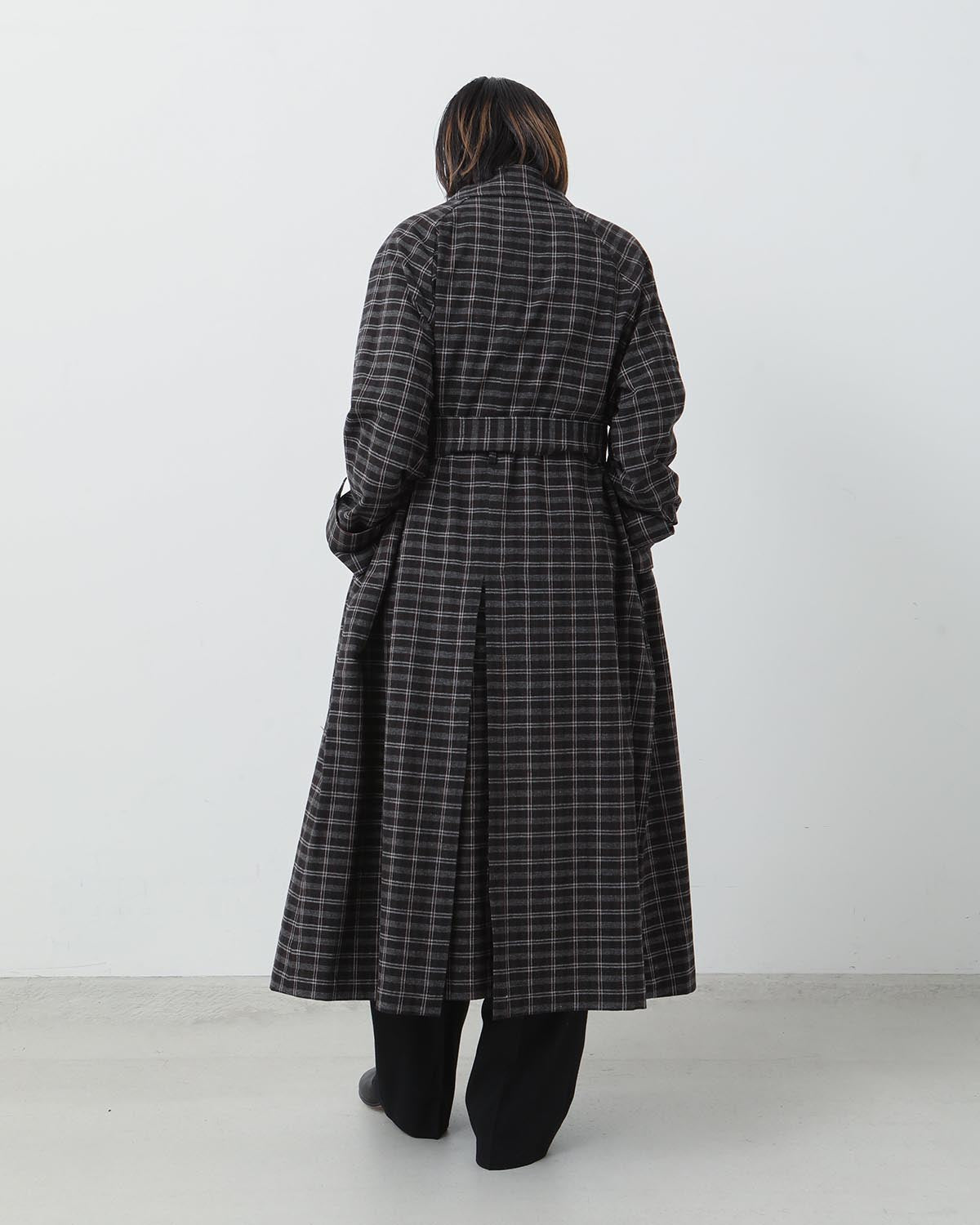 WASHABLE WOOL CHECK COAT