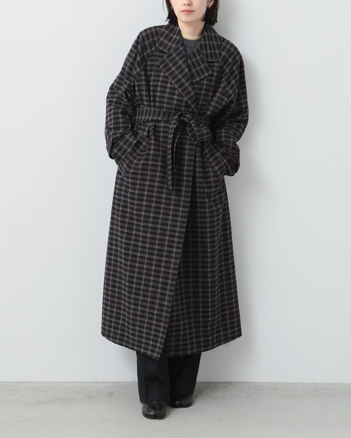 WASHABLE WOOL CHECK COAT