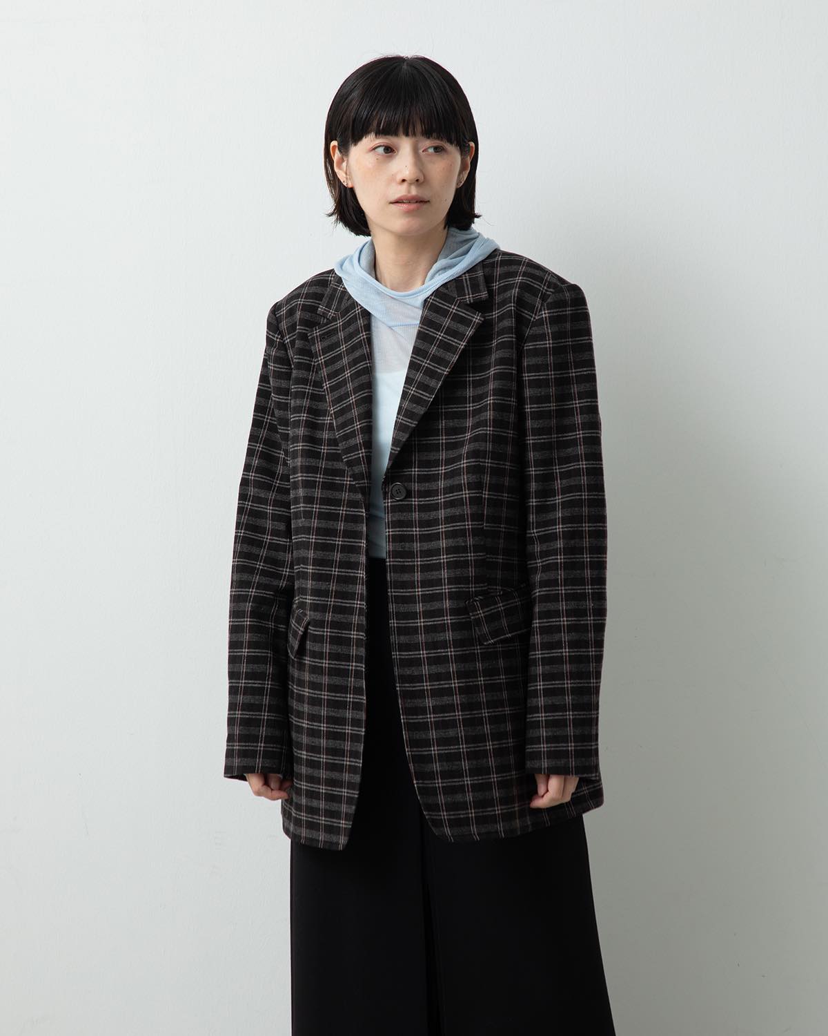 WASHABLE WOOL CHECK JACKET