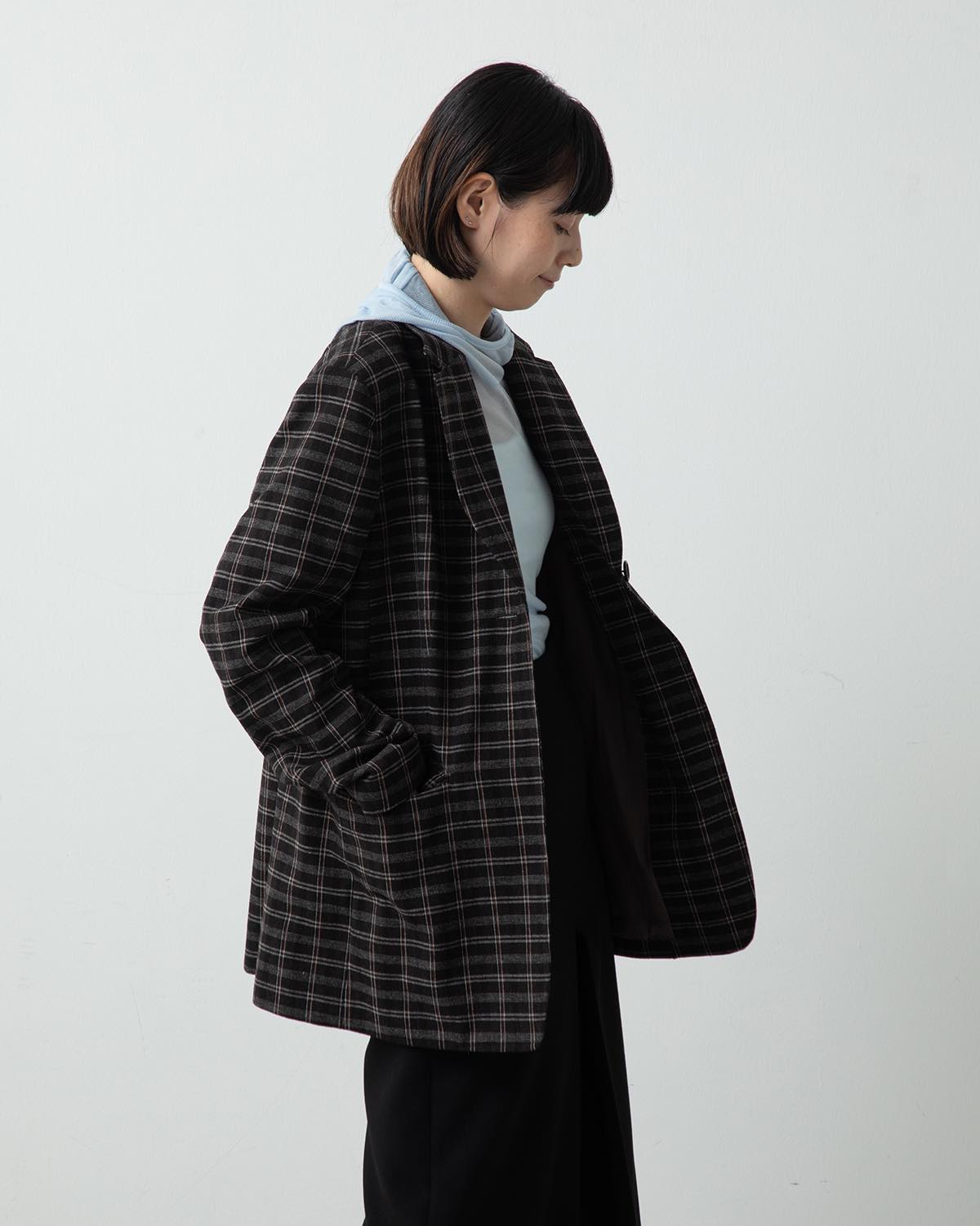 WASHABLE WOOL CHECK JACKET