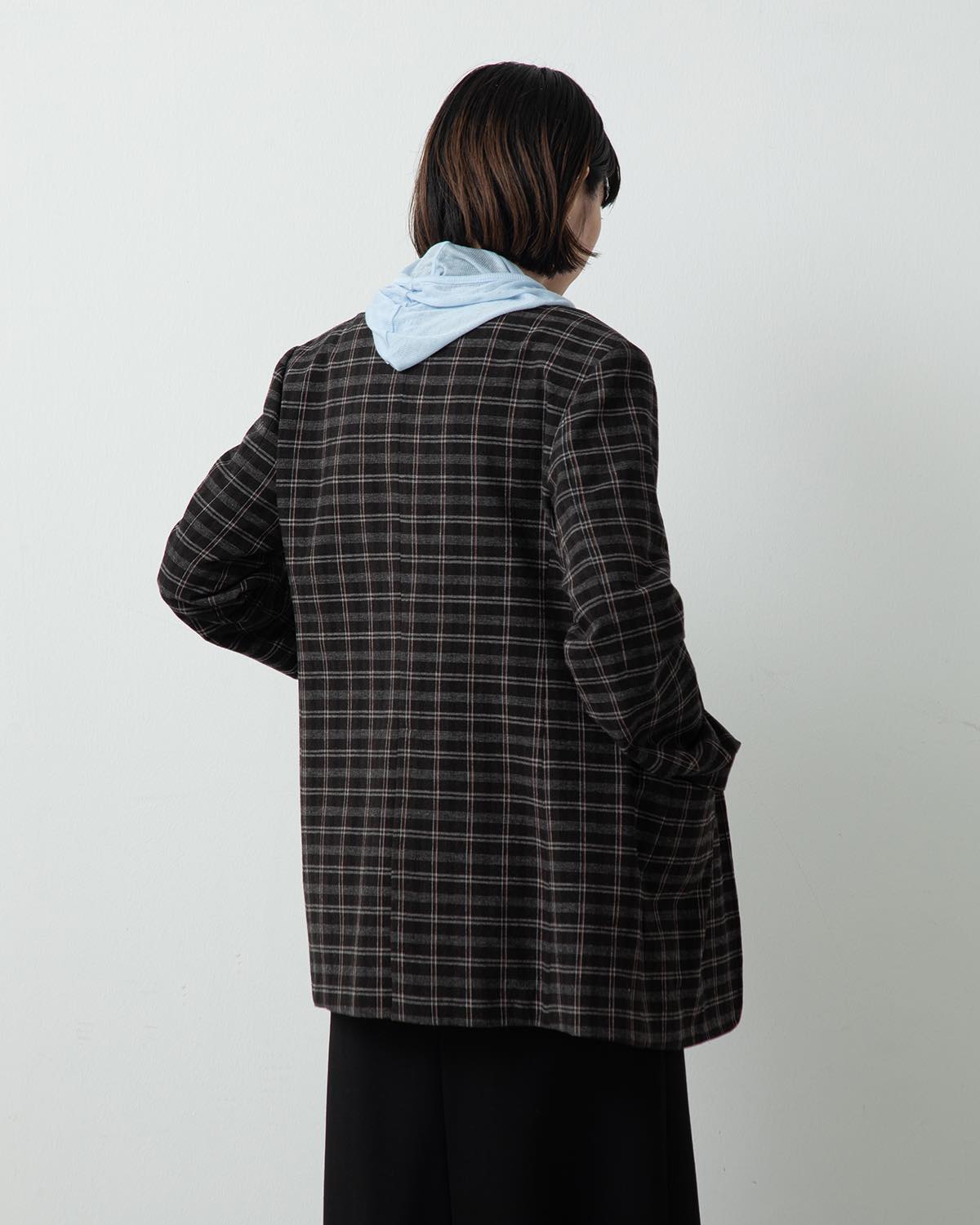 WASHABLE WOOL CHECK JACKET