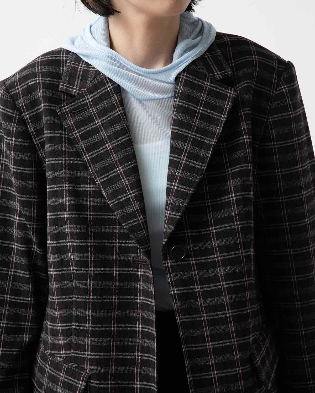 WASHABLE WOOL CHECK JACKET