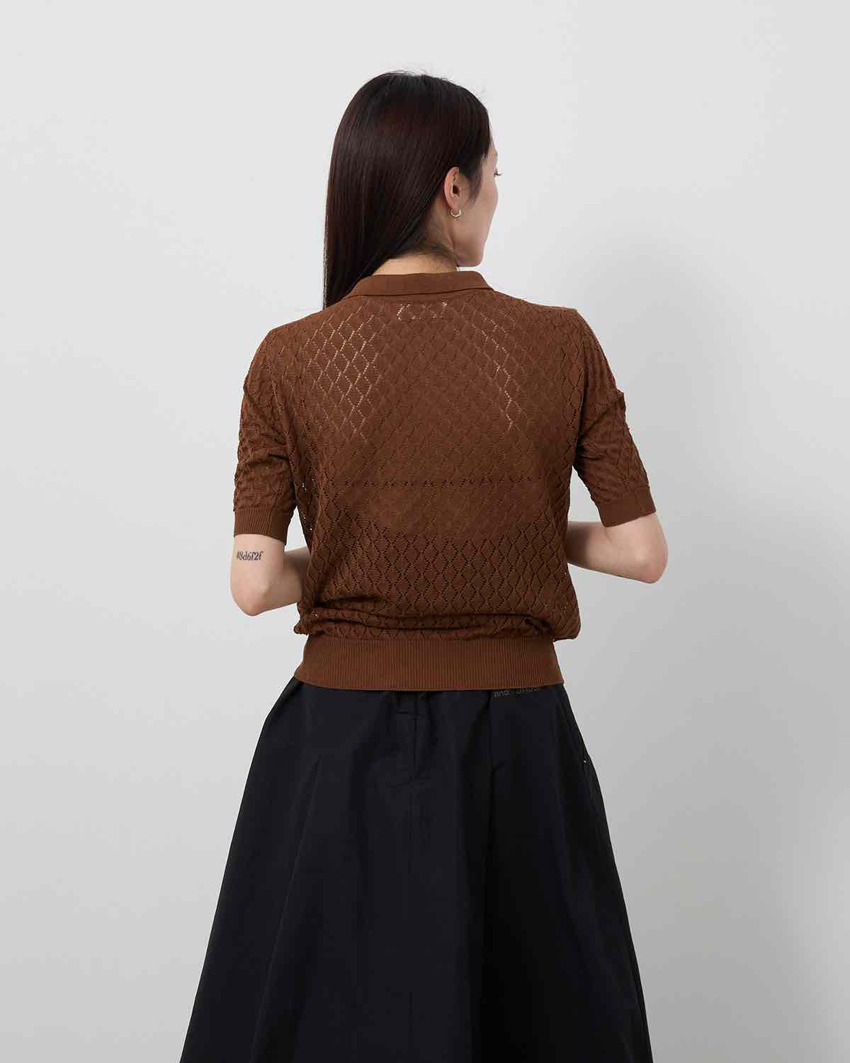 OPEN WORK S/S KNIT CARDIGAN