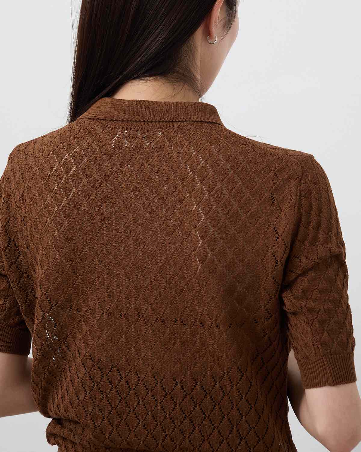 OPEN WORK S/S KNIT CARDIGAN