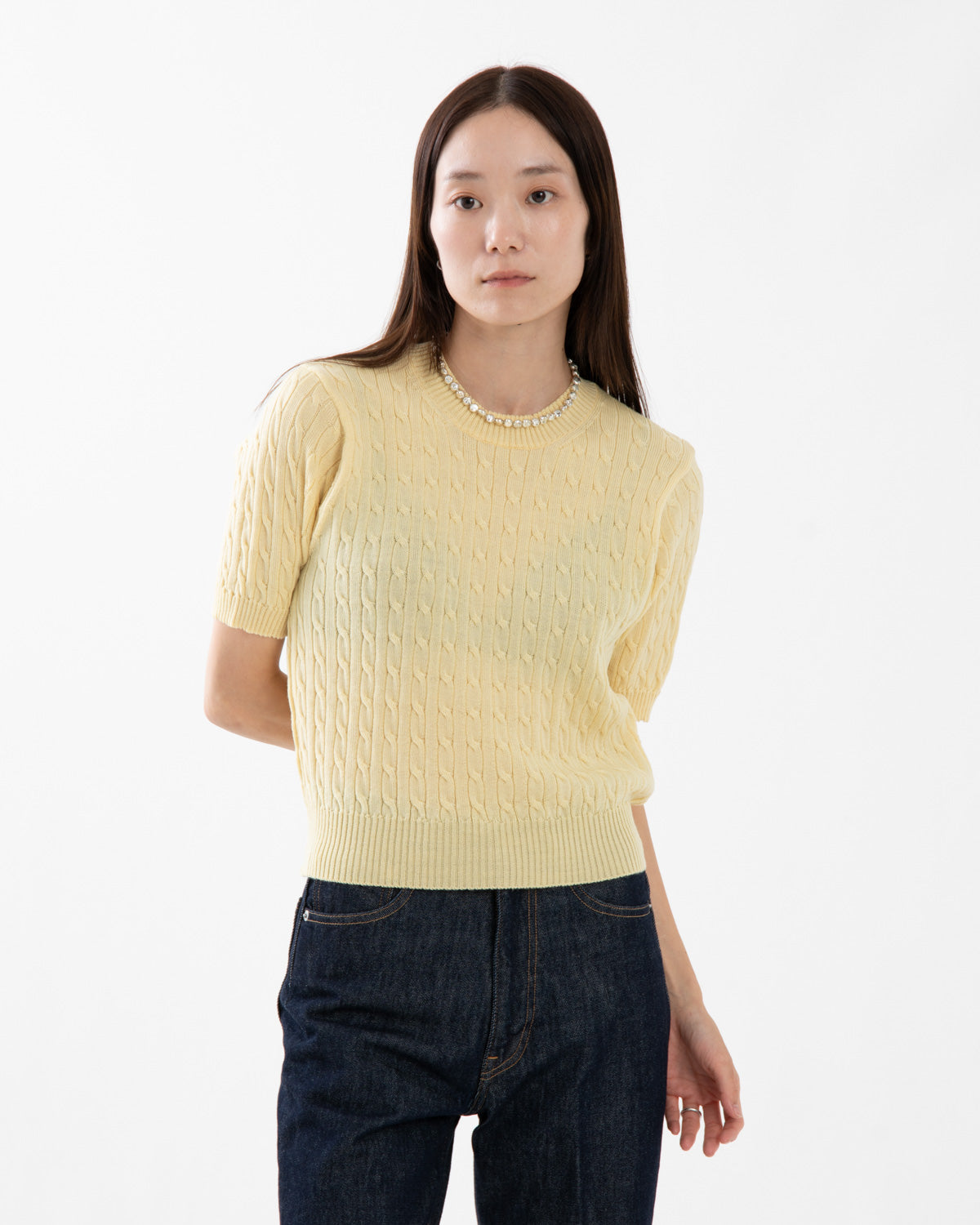 ERNIE PALO X TAN CABLE HALF SLEEVE KNIT