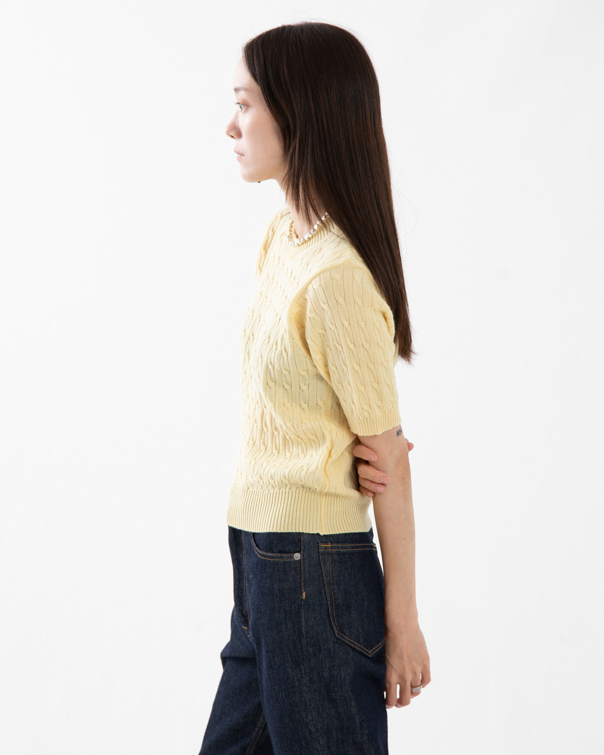 ERNIE PALO X TAN CABLE HALF SLEEVE KNIT
