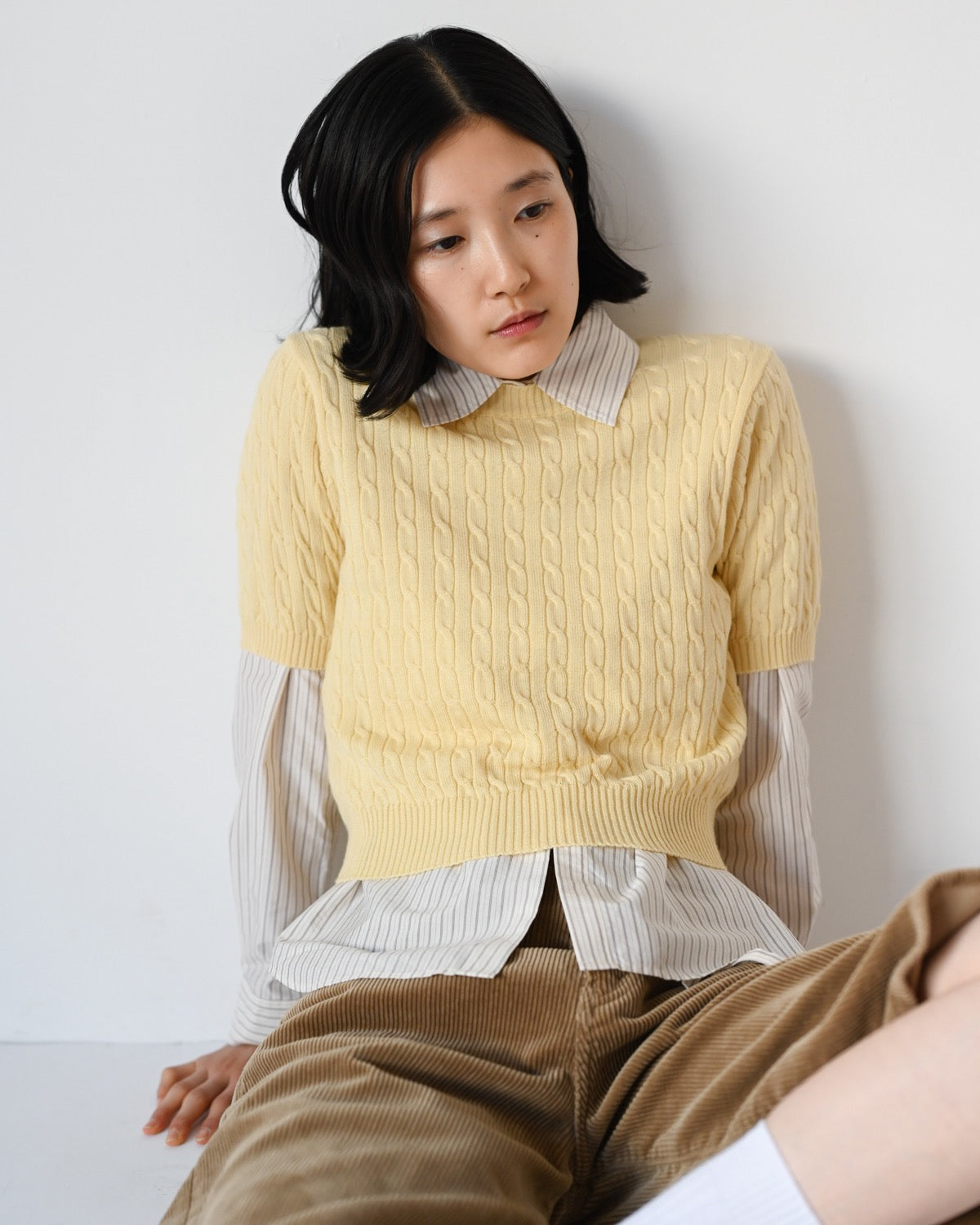 ERNIE PALO X TAN CABLE HALF SLEEVE KNIT