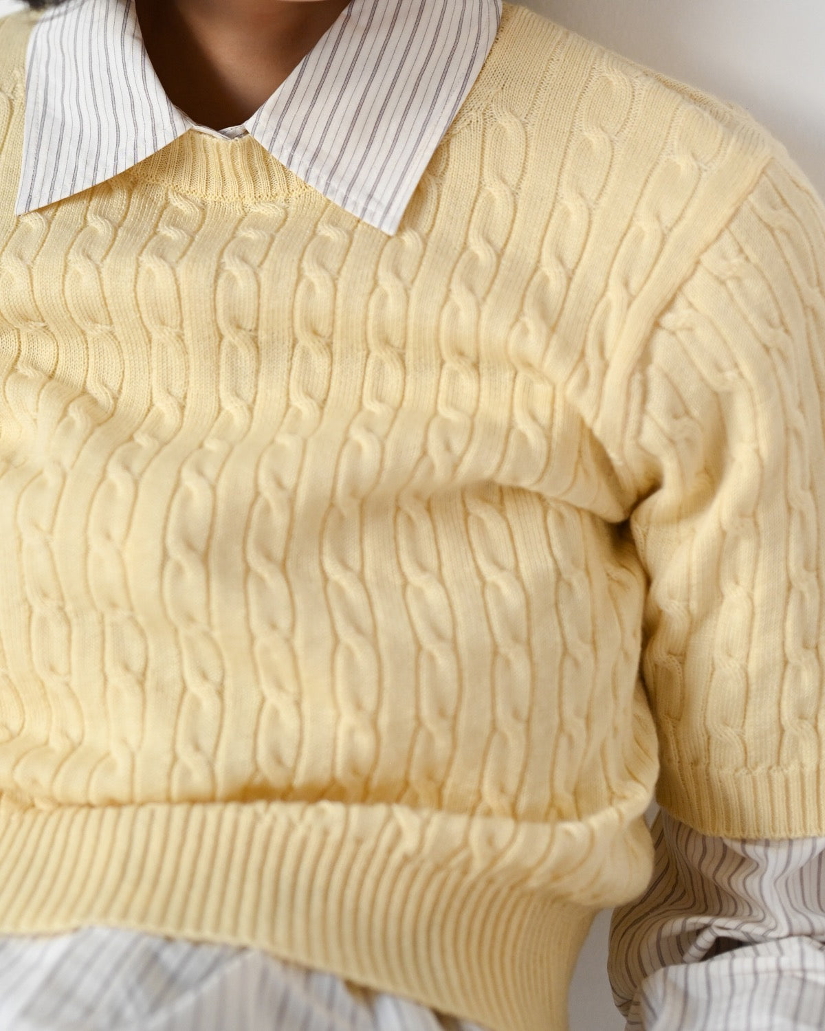 ERNIE PALO X TAN CABLE HALF SLEEVE KNIT