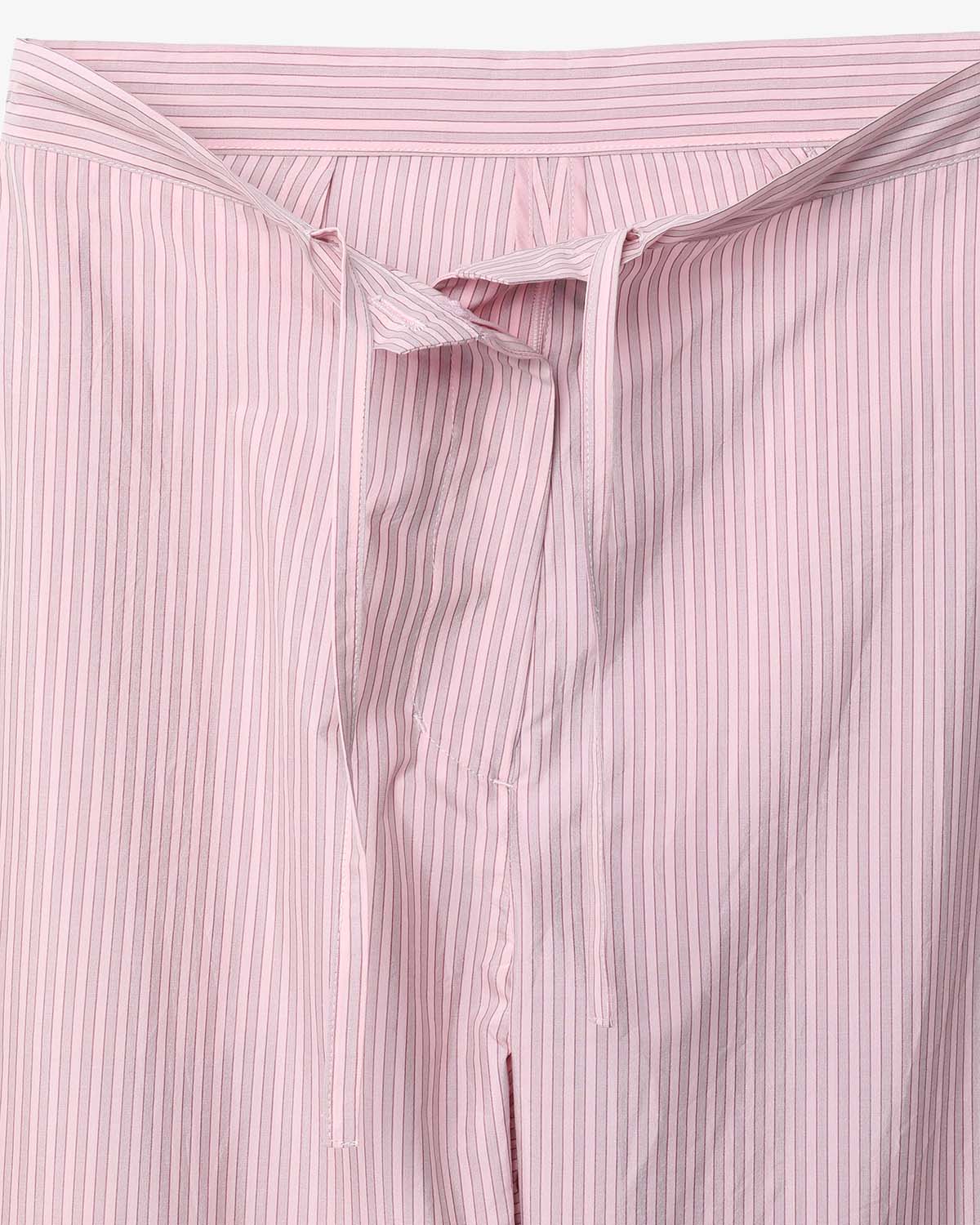 SILK COTTON STRIPE EASY CURVE PANTS (WOMEN'S)