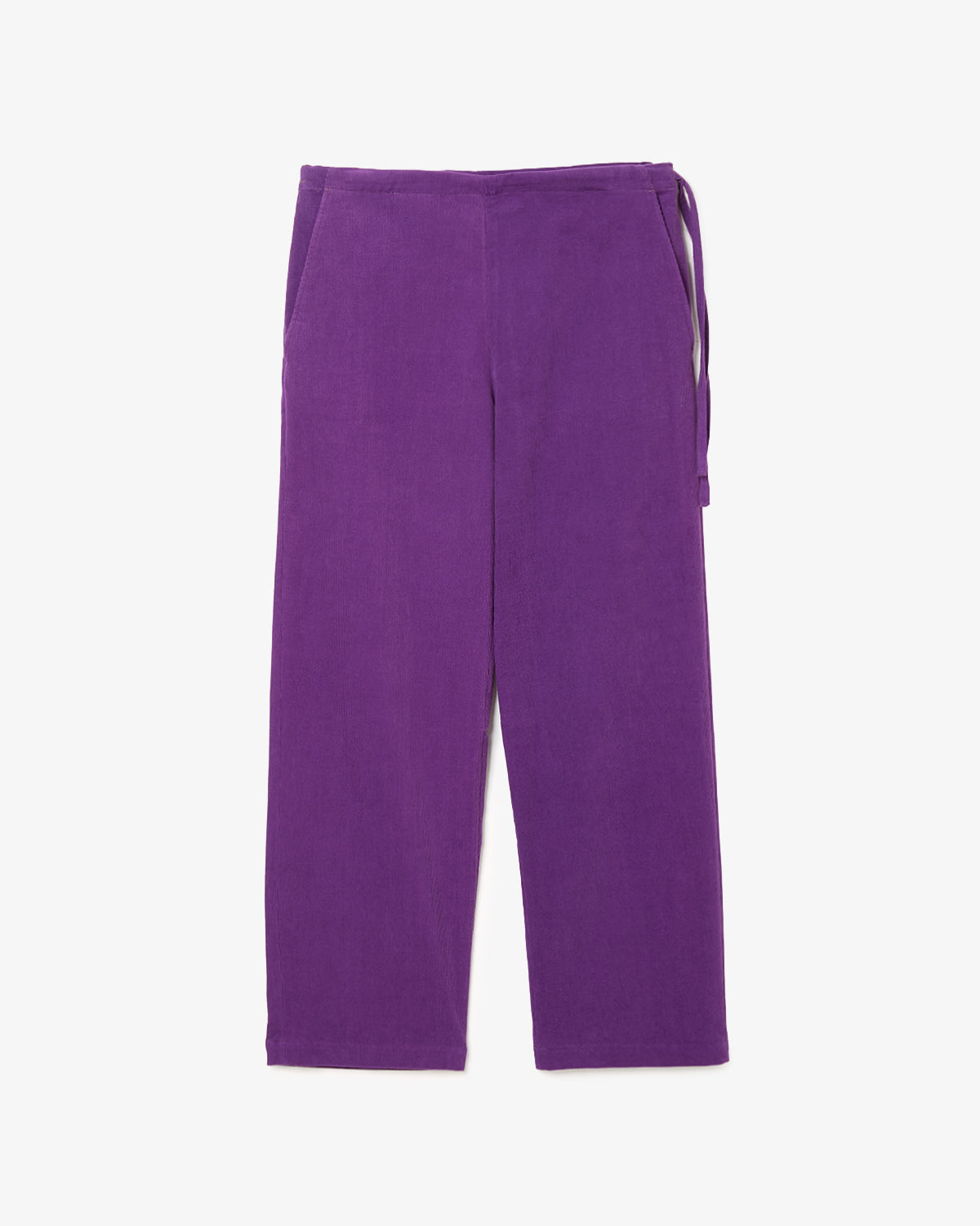 CORDUROY SIDE TIE EASY PANTS