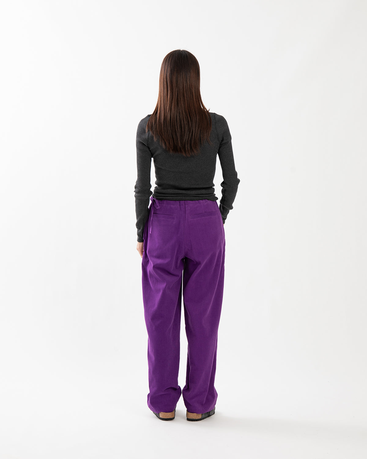 CORDUROY SIDE TIE EASY PANTS