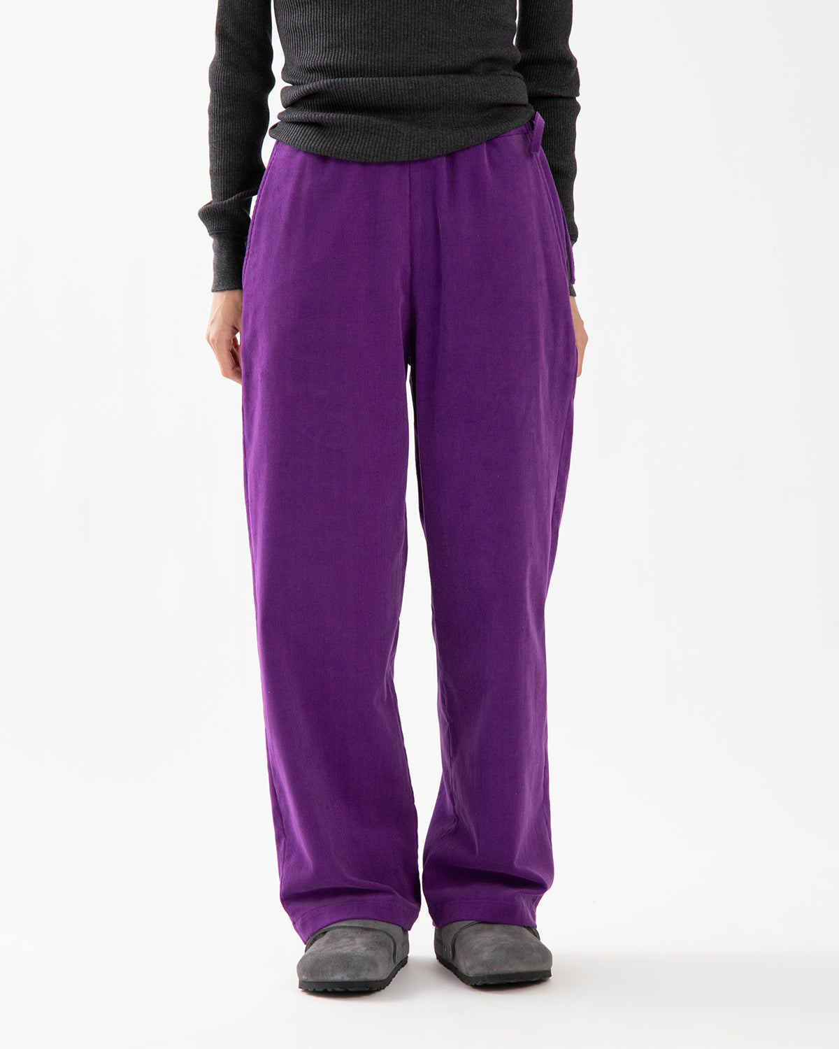 CORDUROY SIDE TIE EASY PANTS