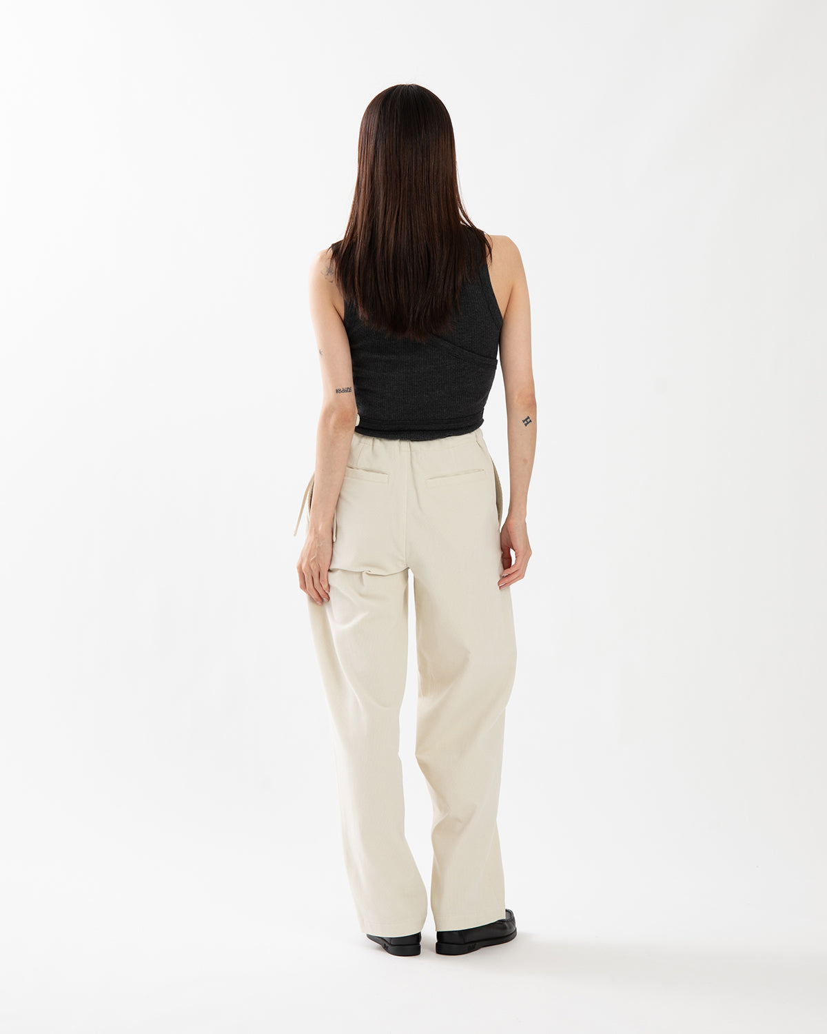 CORDUROY SIDE TIE EASY PANTS