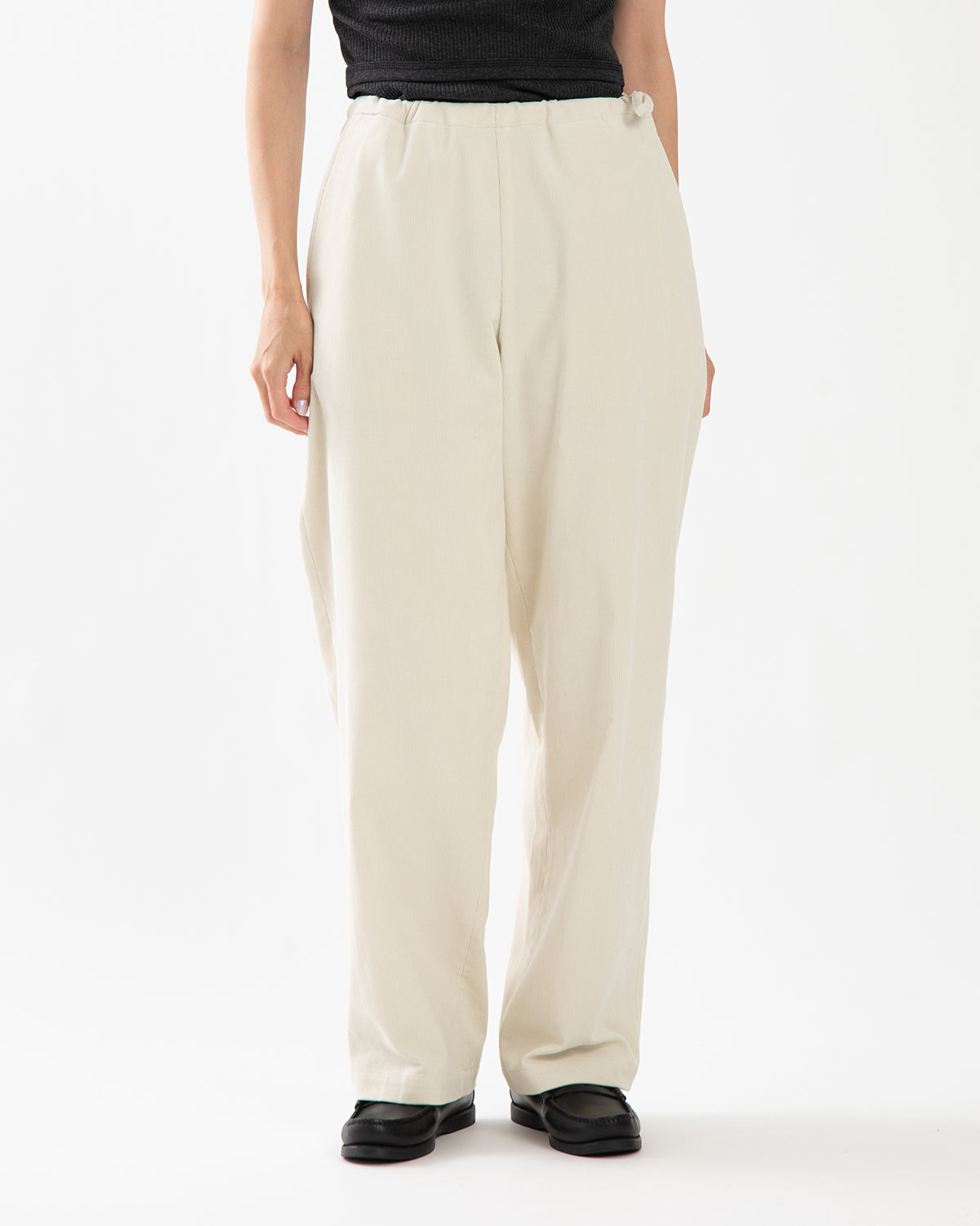 CORDUROY SIDE TIE EASY PANTS