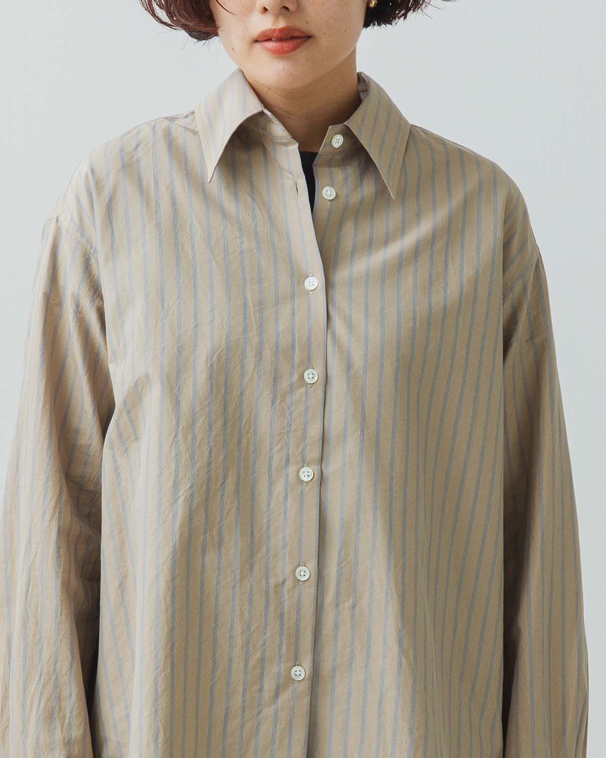 SILK COTTON STRIPE SHIRT