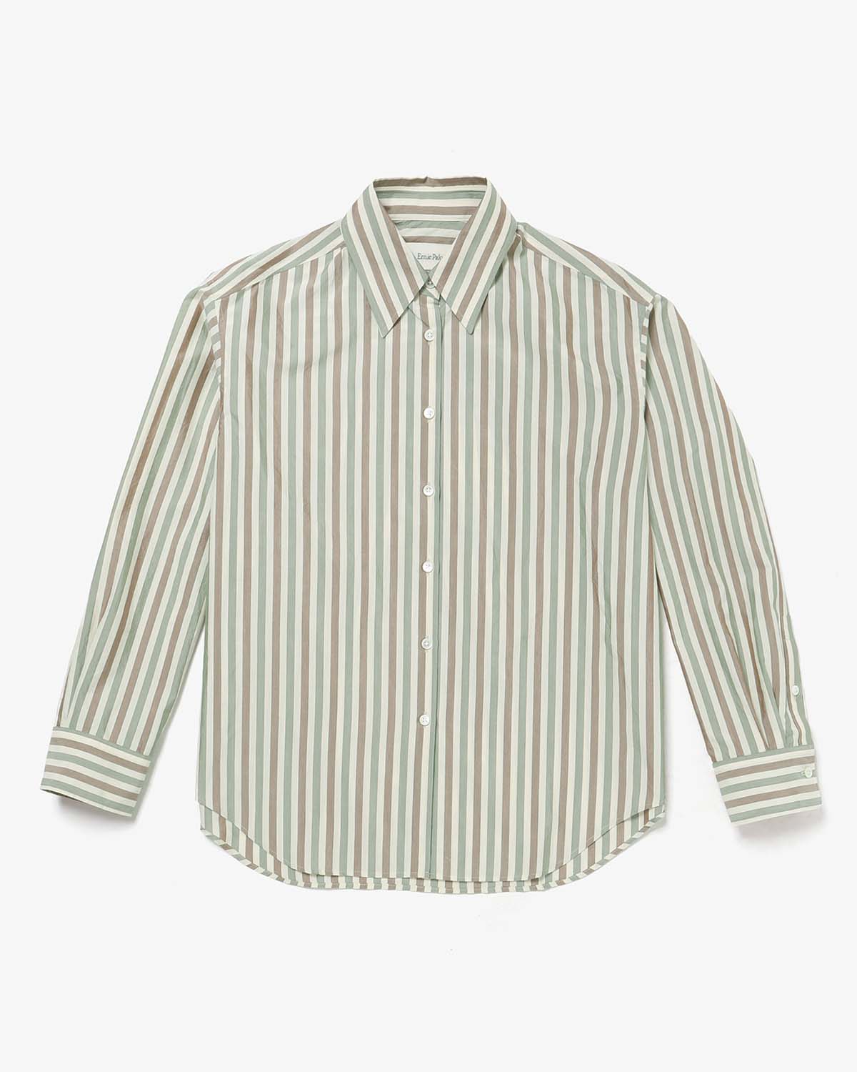 SILK COTTON STRIPE SHIRT