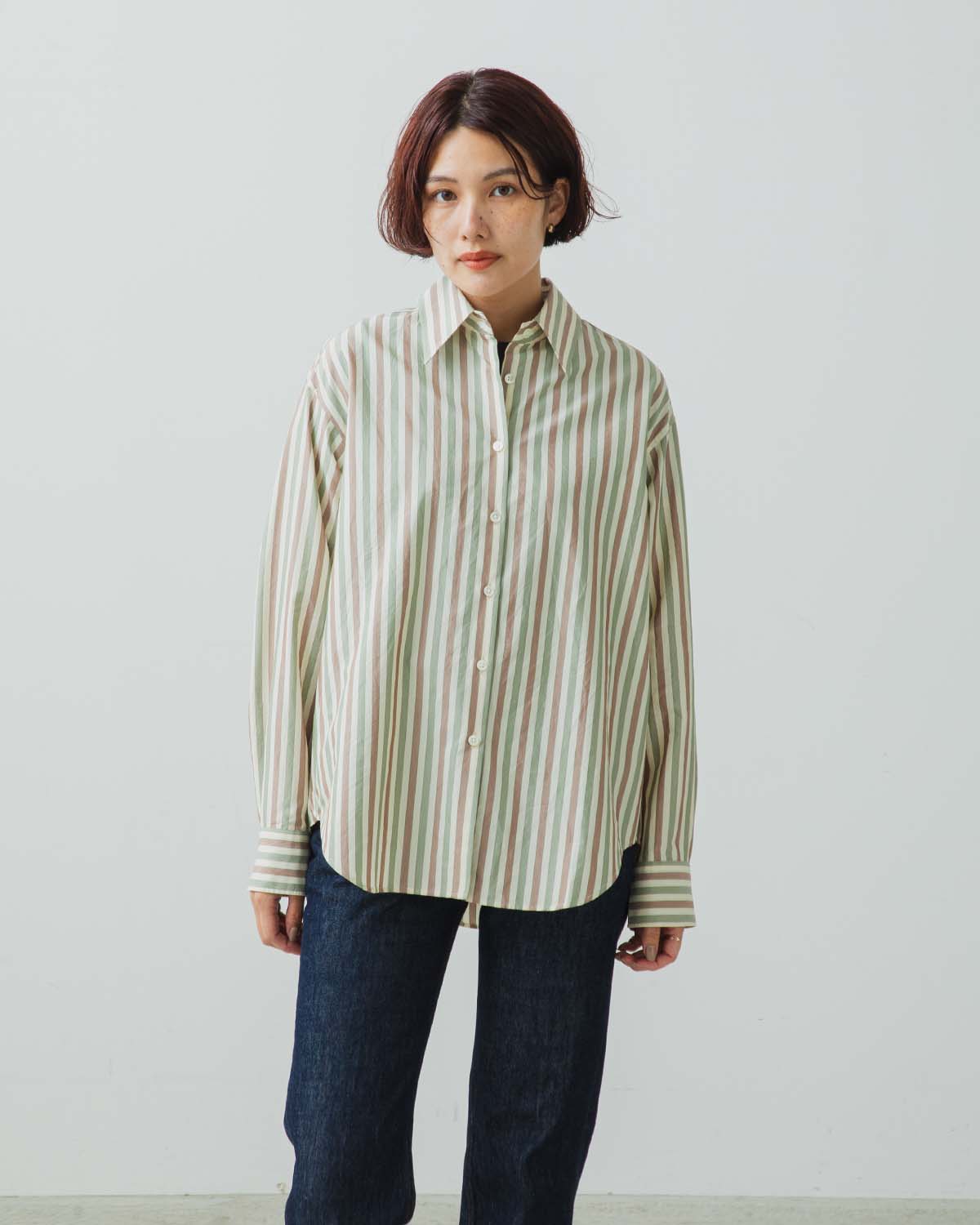 SILK COTTON STRIPE SHIRT