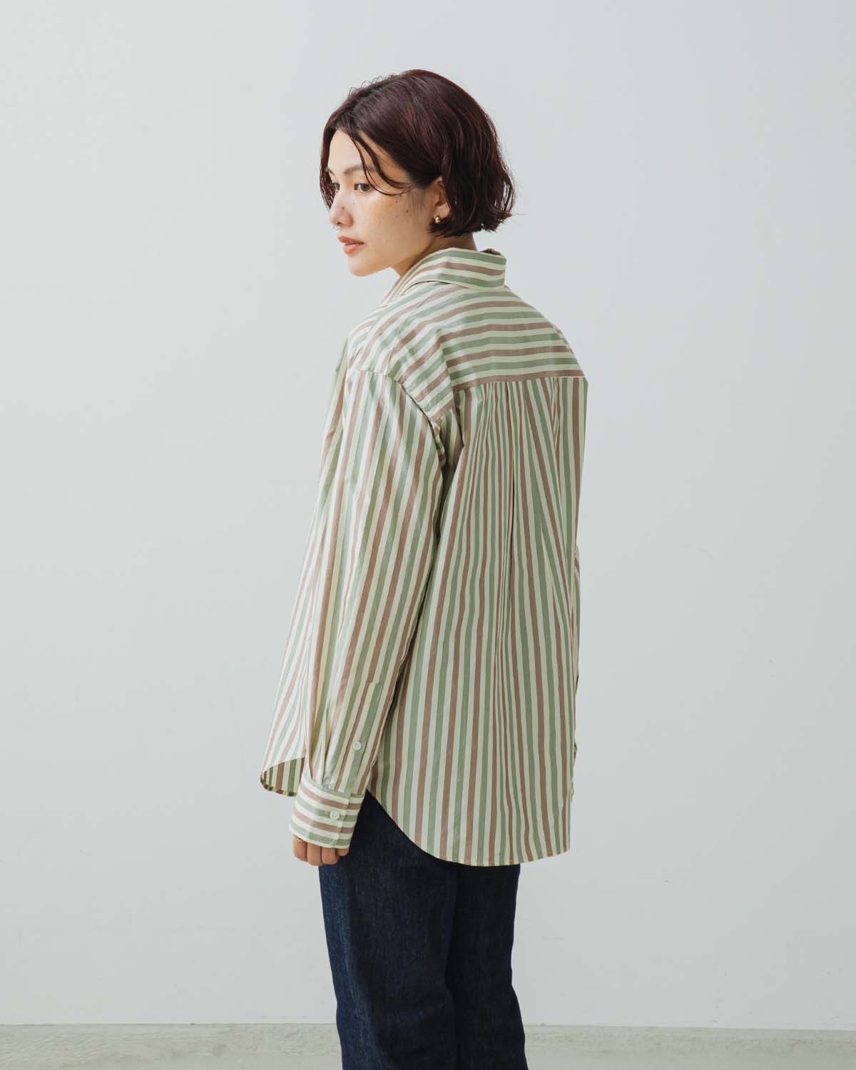 SILK COTTON STRIPE SHIRT