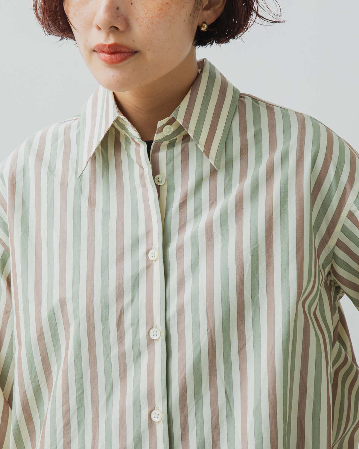 SILK COTTON STRIPE SHIRT