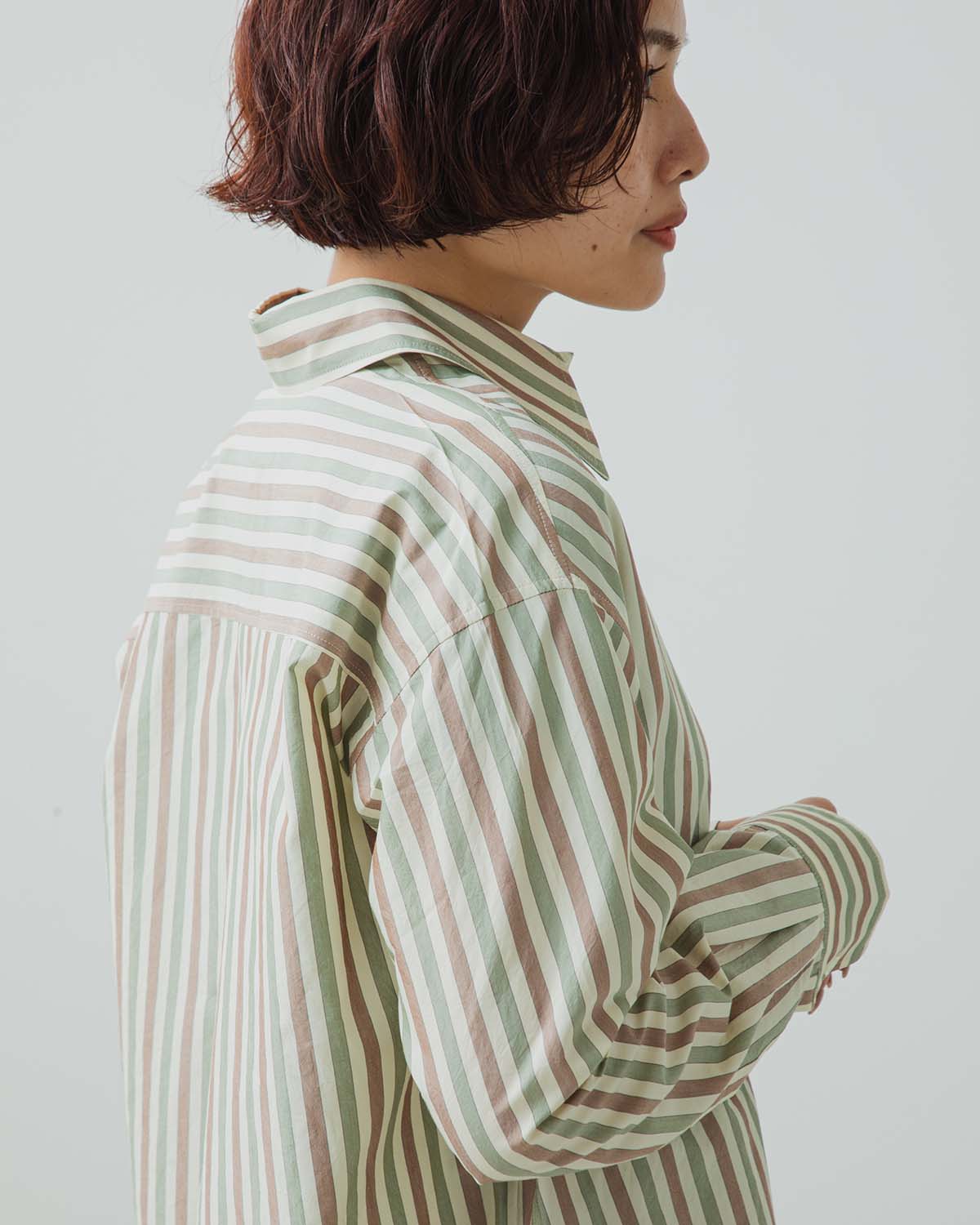 SILK COTTON STRIPE SHIRT