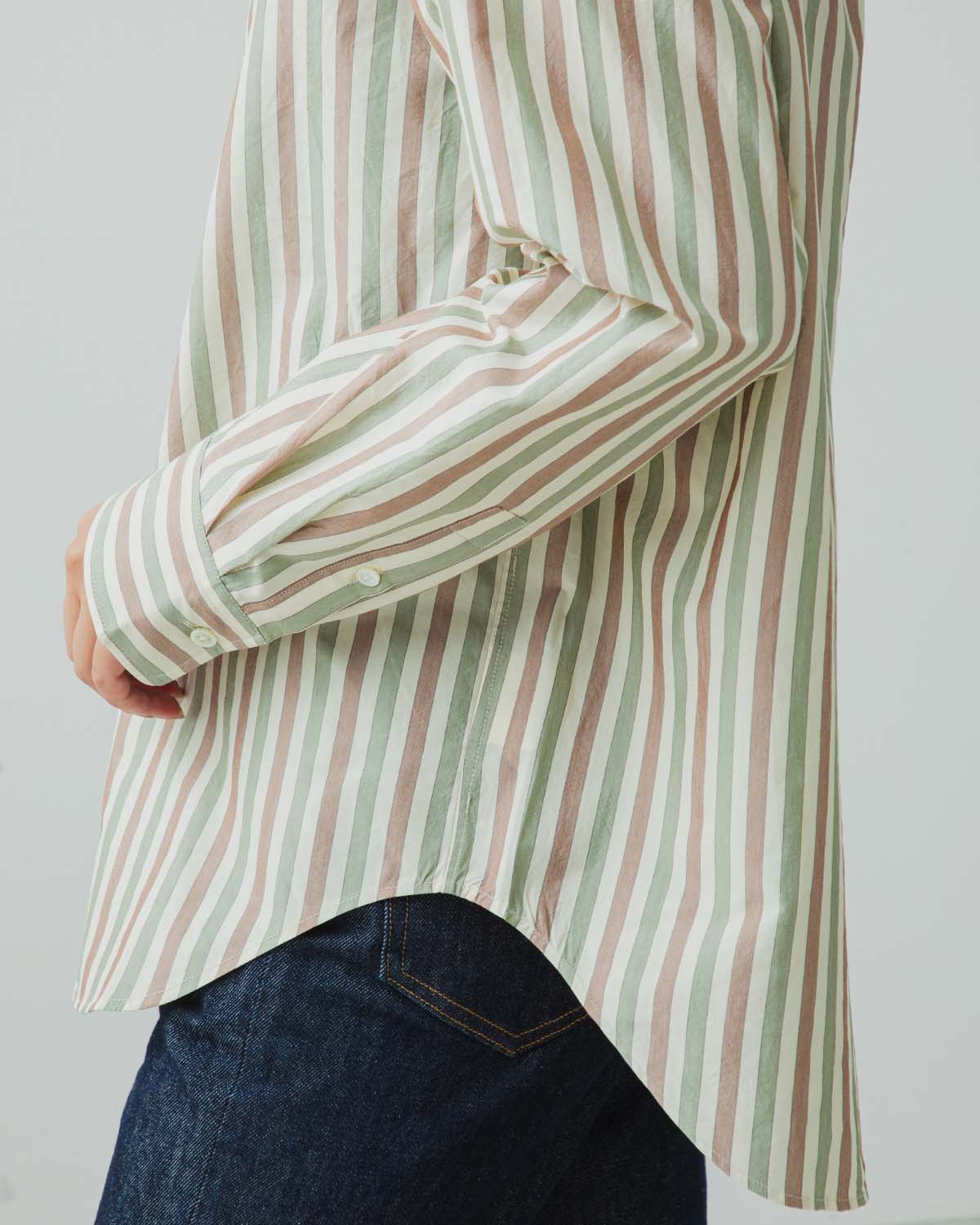 SILK COTTON STRIPE SHIRT