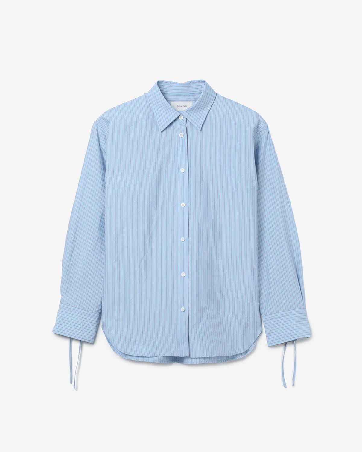 SILK COTTON STRIPE SHIRT
