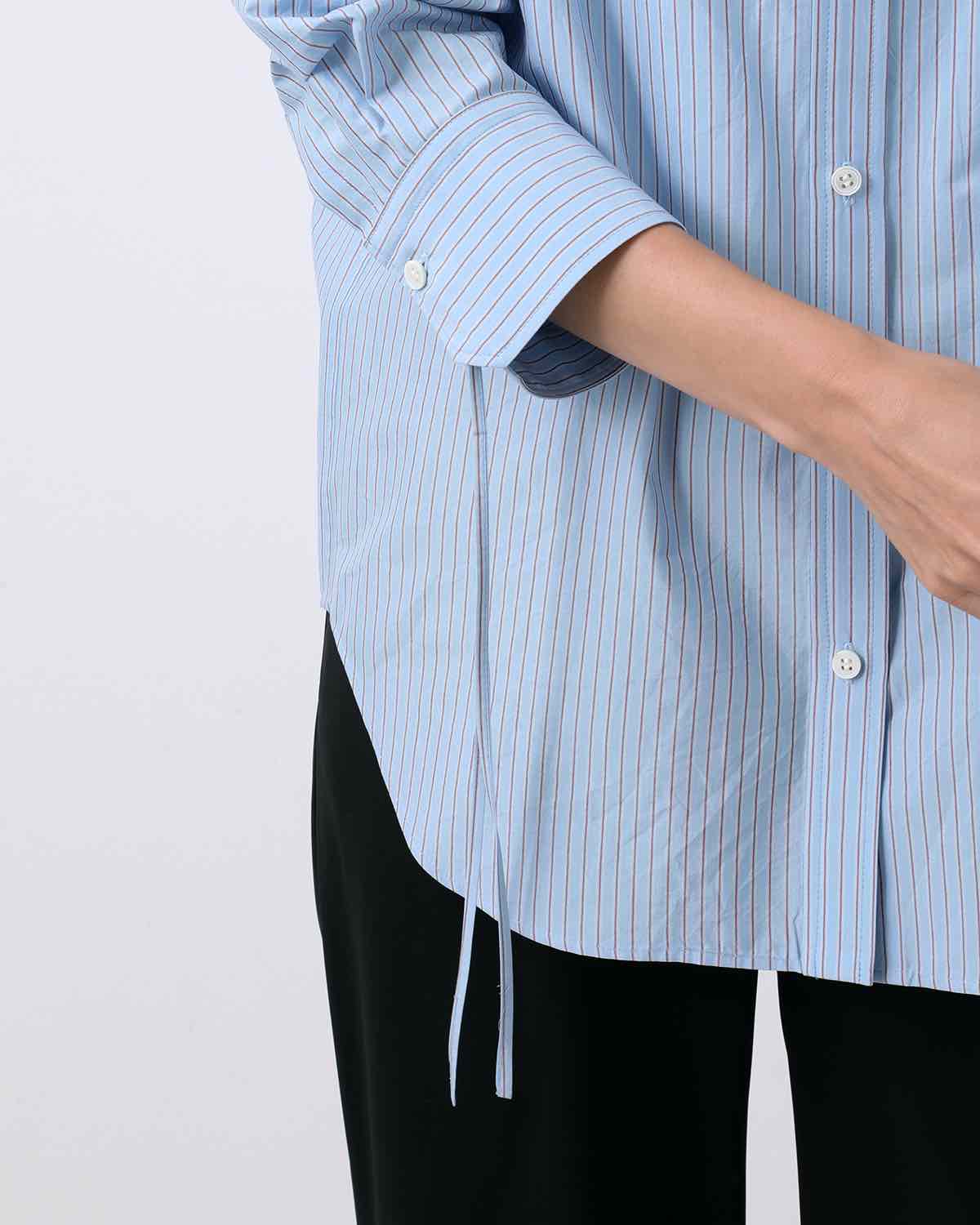 SILK COTTON STRIPE SHIRT