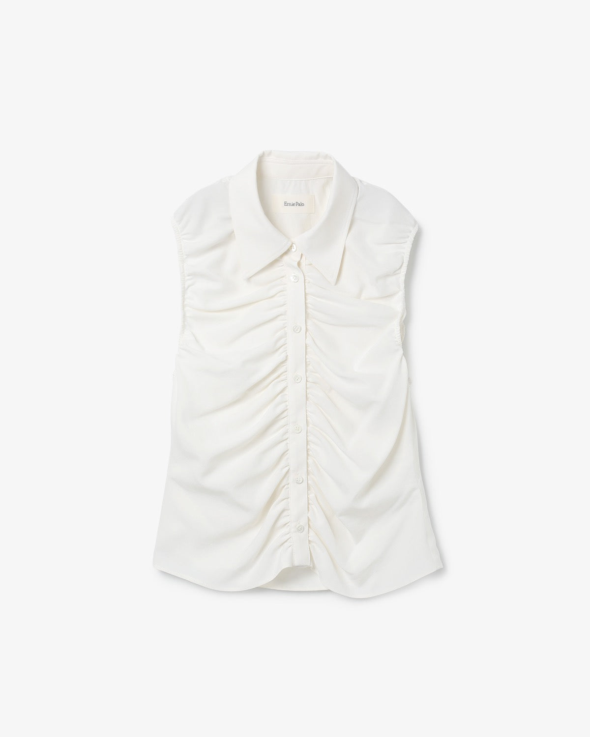 SILK NIDOM SLEEVELESS GATHER SHIRT