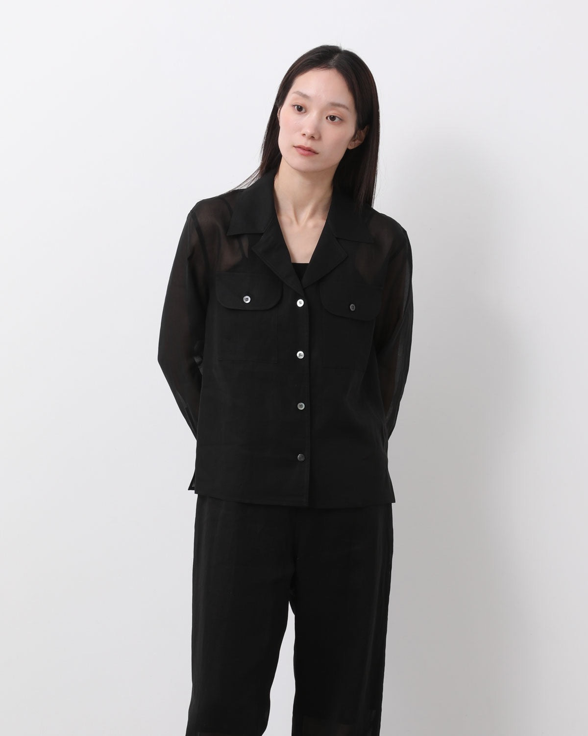 SHEER DOUBLE POCKET SHIRT