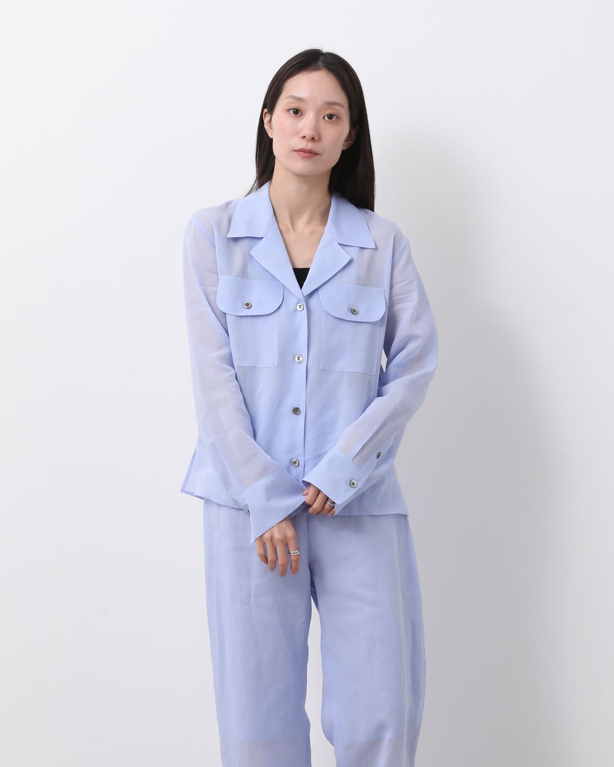 SHEER DOUBLE POCKET SHIRT