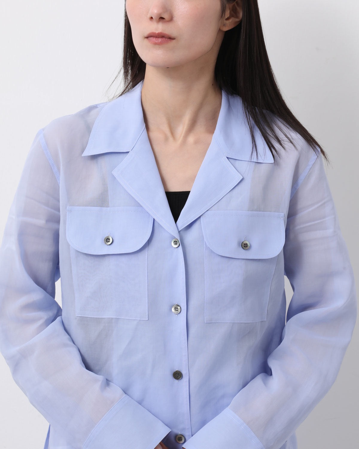 SHEER DOUBLE POCKET SHIRT