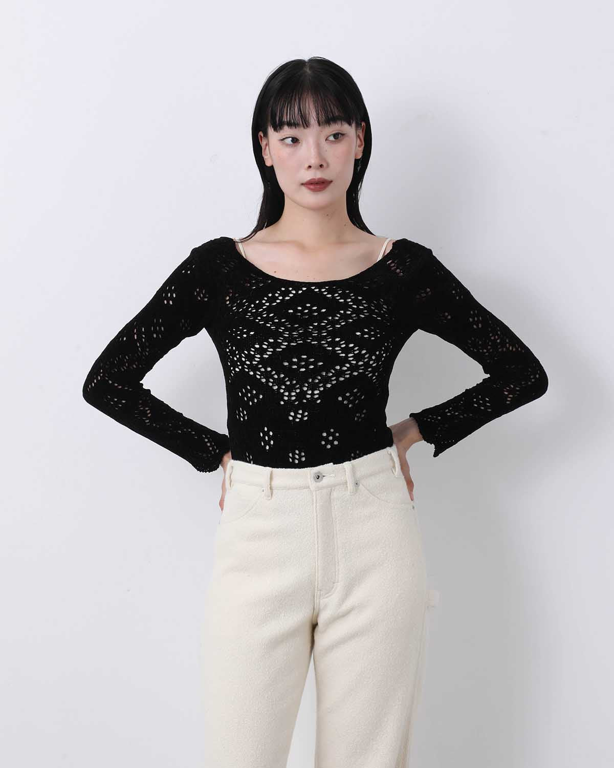 SILK VELVET LACE BODYSUIT