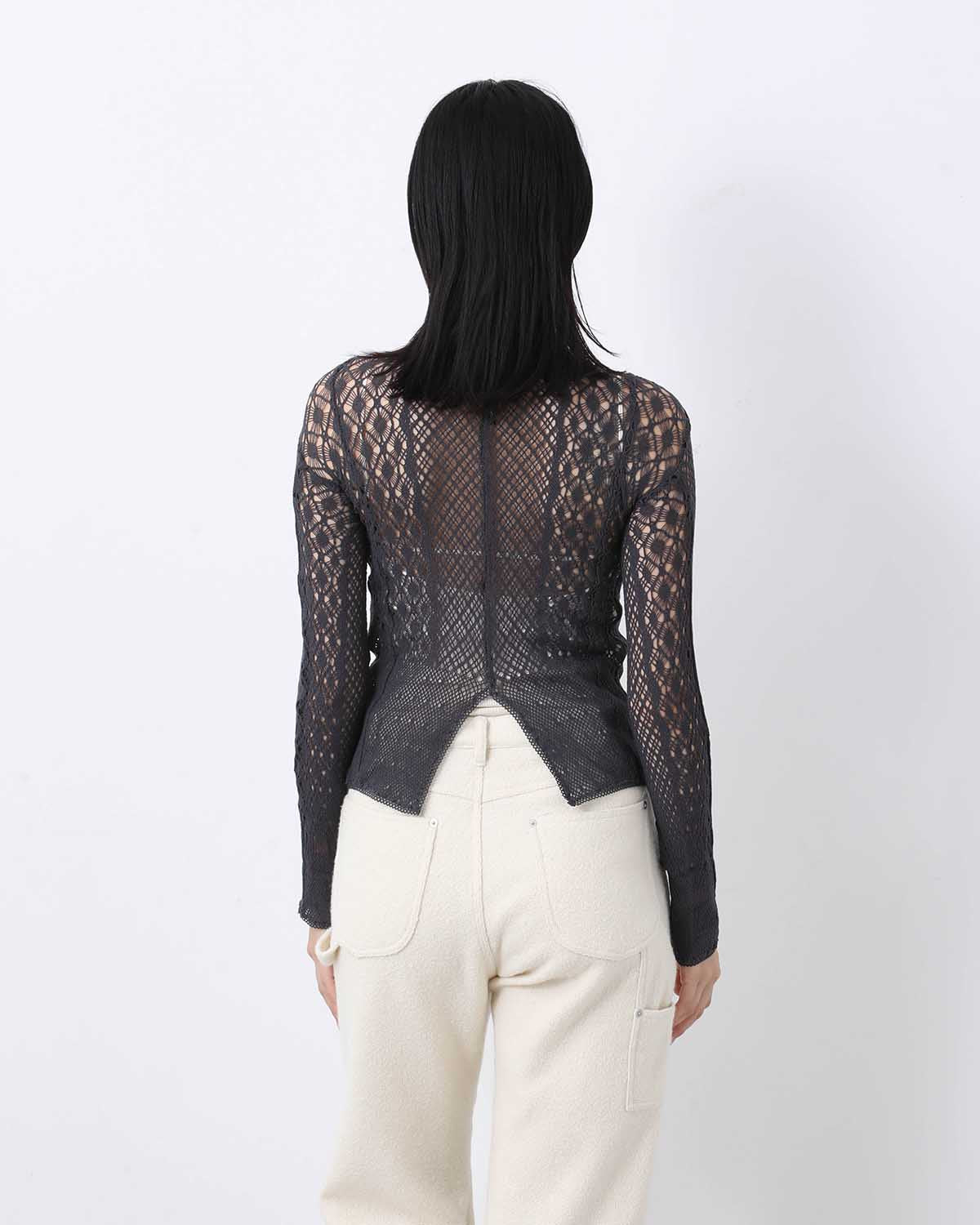 STRETCH LACE LONG SLEEVE TEE
