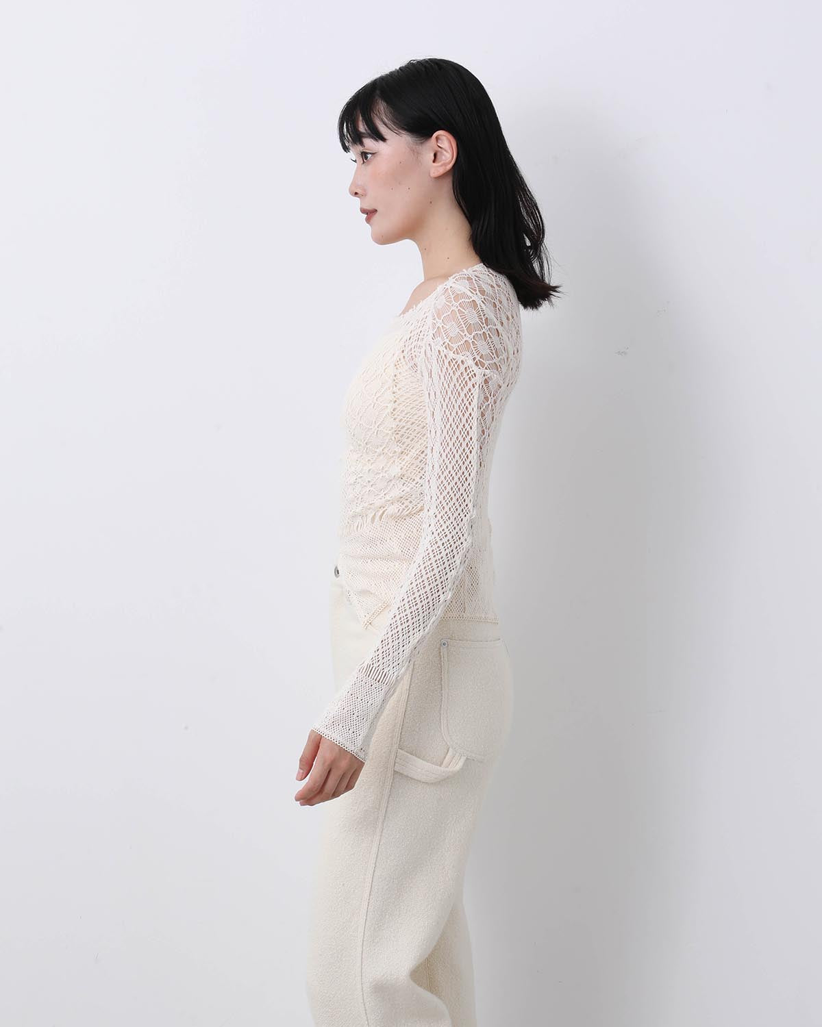 STRETCH LACE LONG SLEEVE TEE