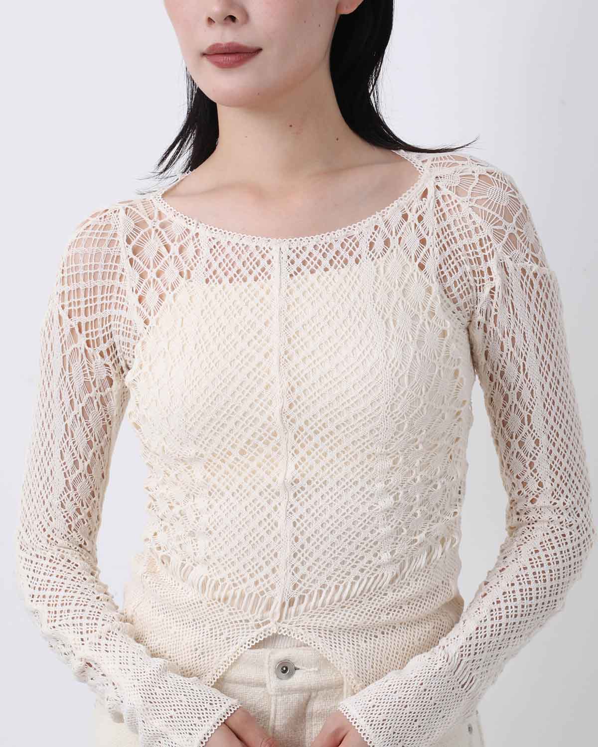 STRETCH LACE LONG SLEEVE TEE
