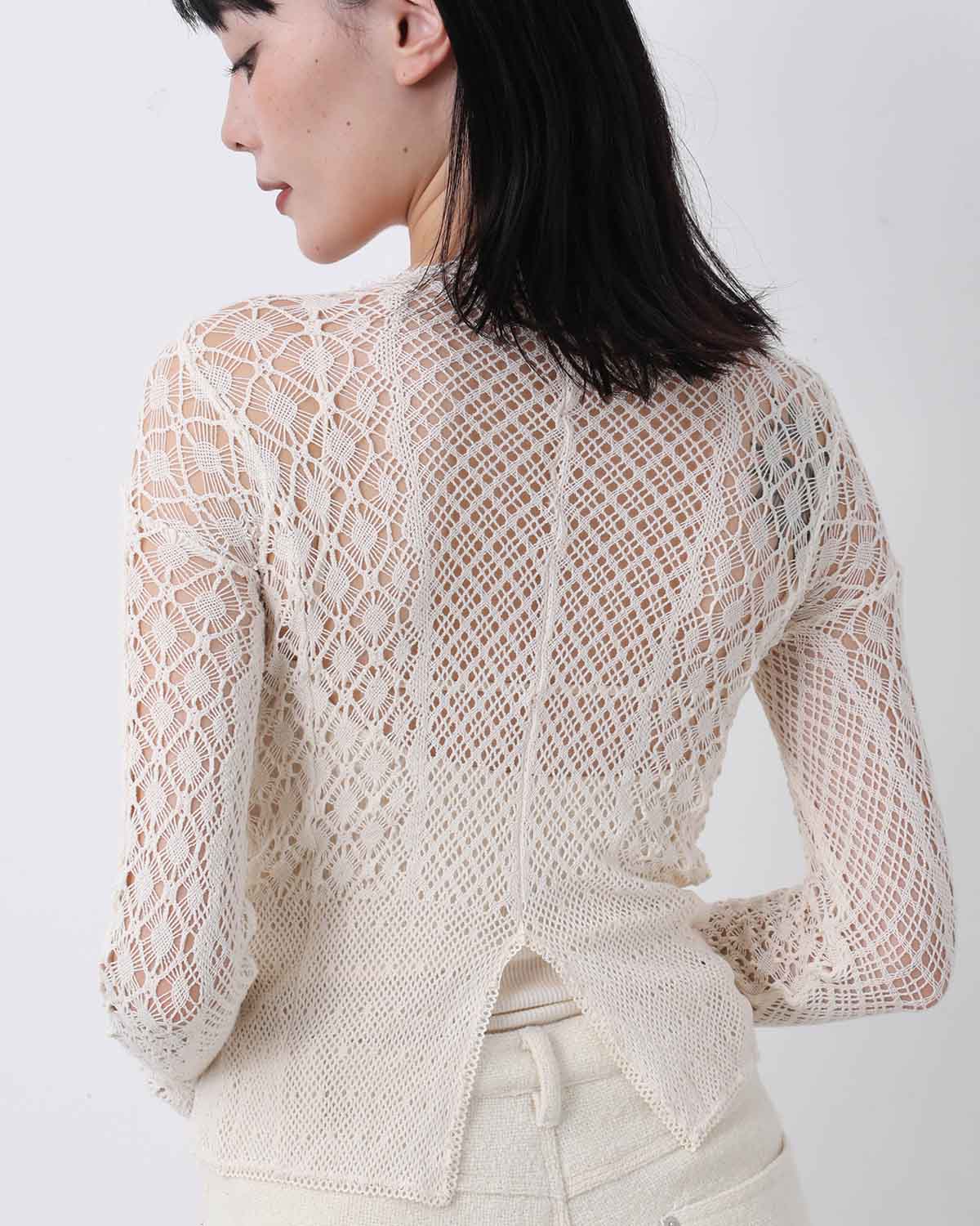 STRETCH LACE LONG SLEEVE TEE