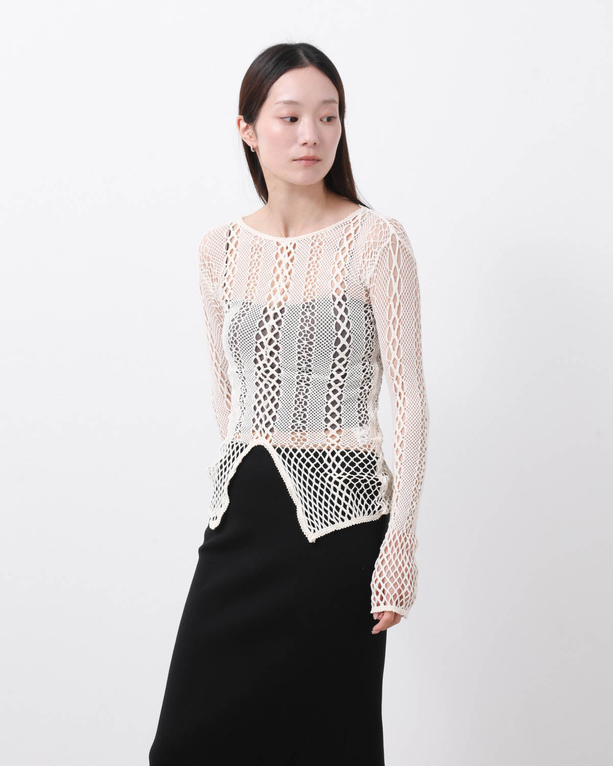 STRETCH LACE LONG SLEEVE TEE