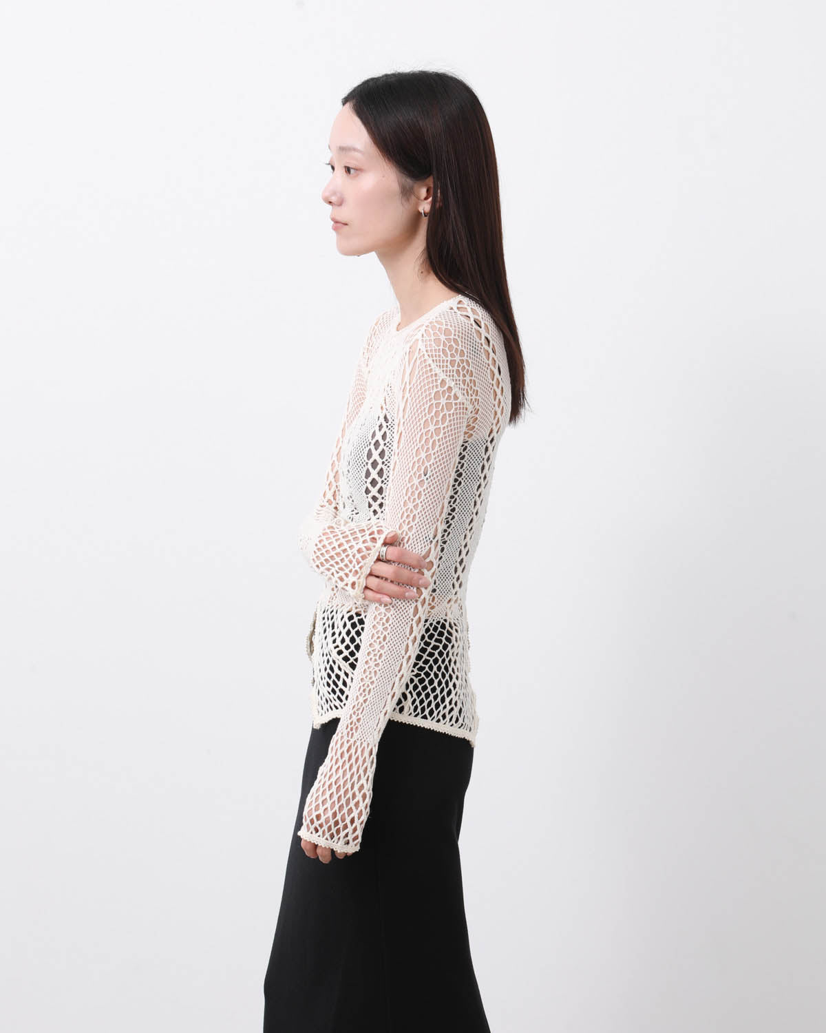 STRETCH LACE LONG SLEEVE TEE