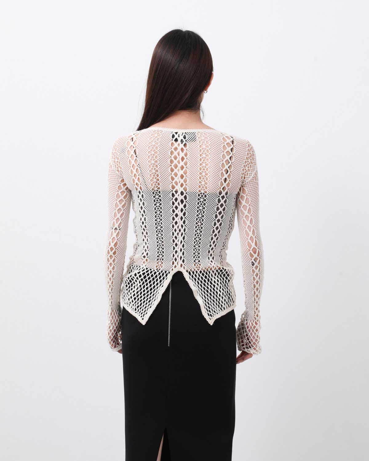 STRETCH LACE LONG SLEEVE TEE