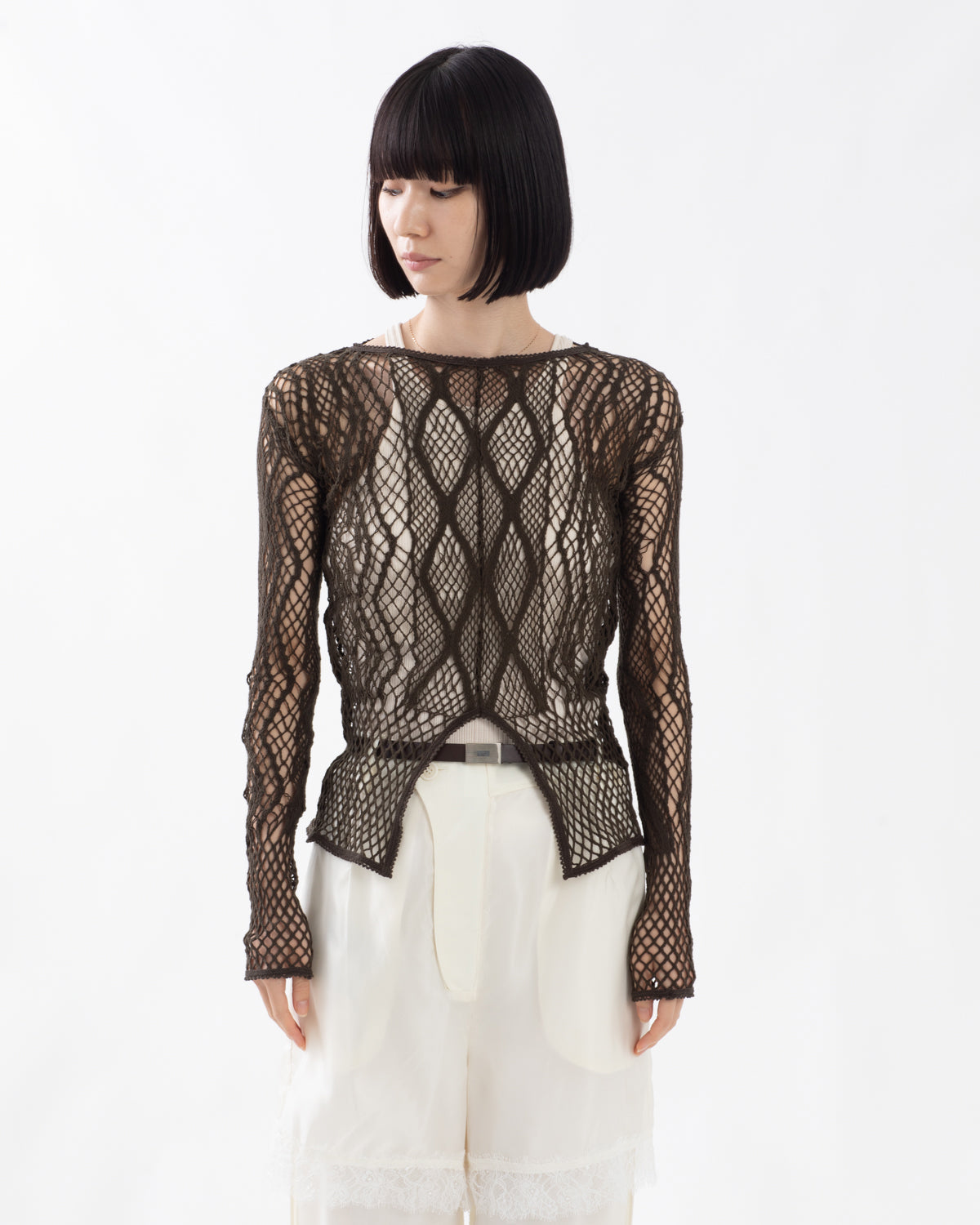 STRETCH LACE LONG SLEEVE TEE