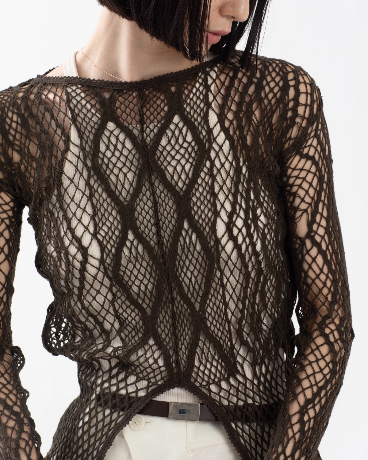 STRETCH LACE LONG SLEEVE TEE