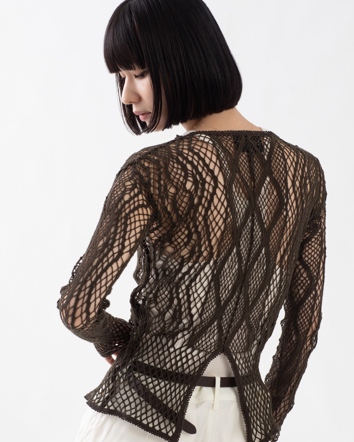 STRETCH LACE LONG SLEEVE TEE