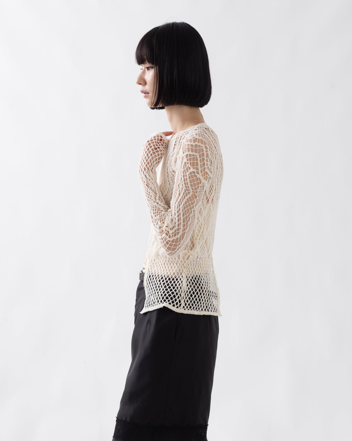STRETCH LACE LONG SLEEVE TEE
