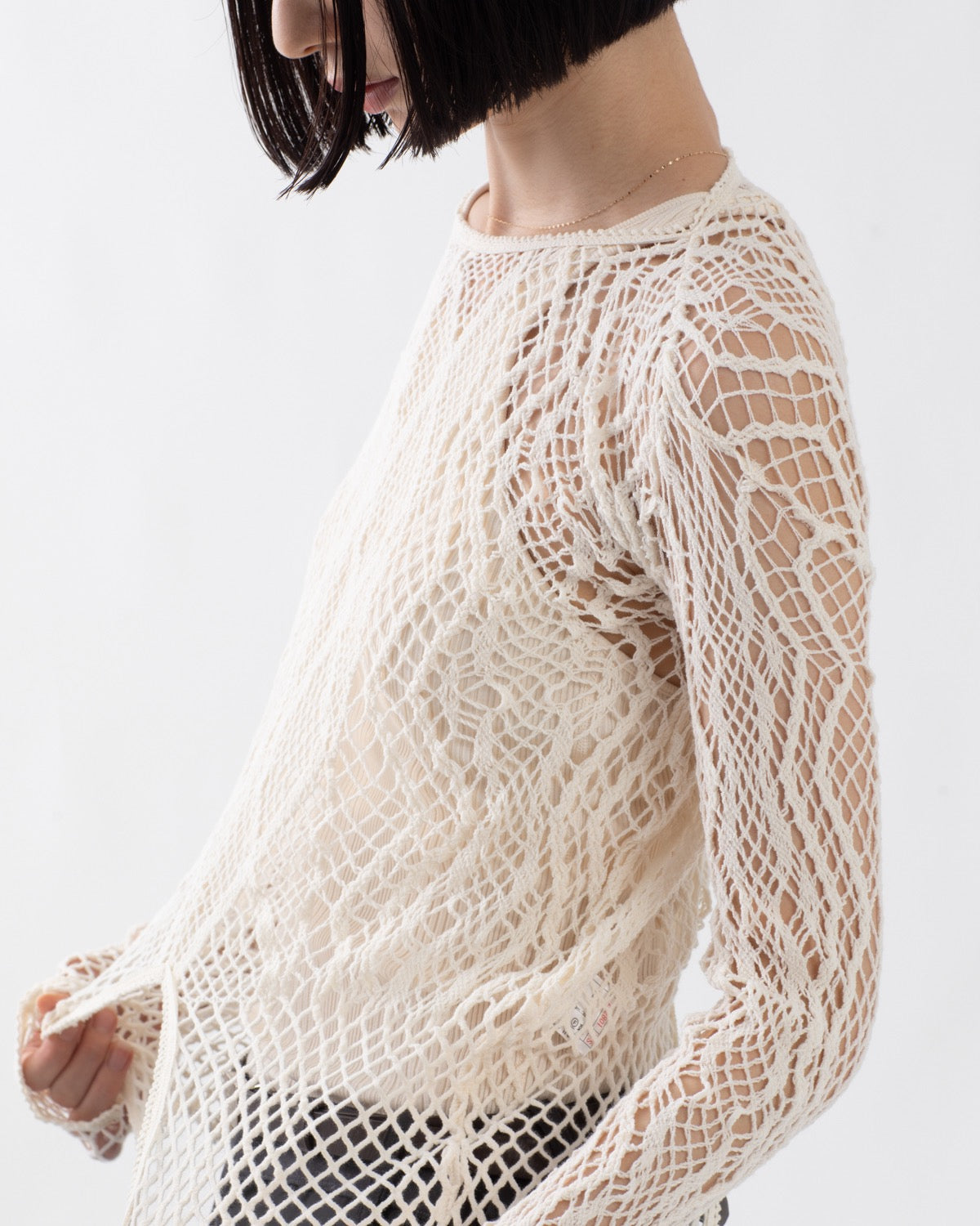 STRETCH LACE LONG SLEEVE TEE