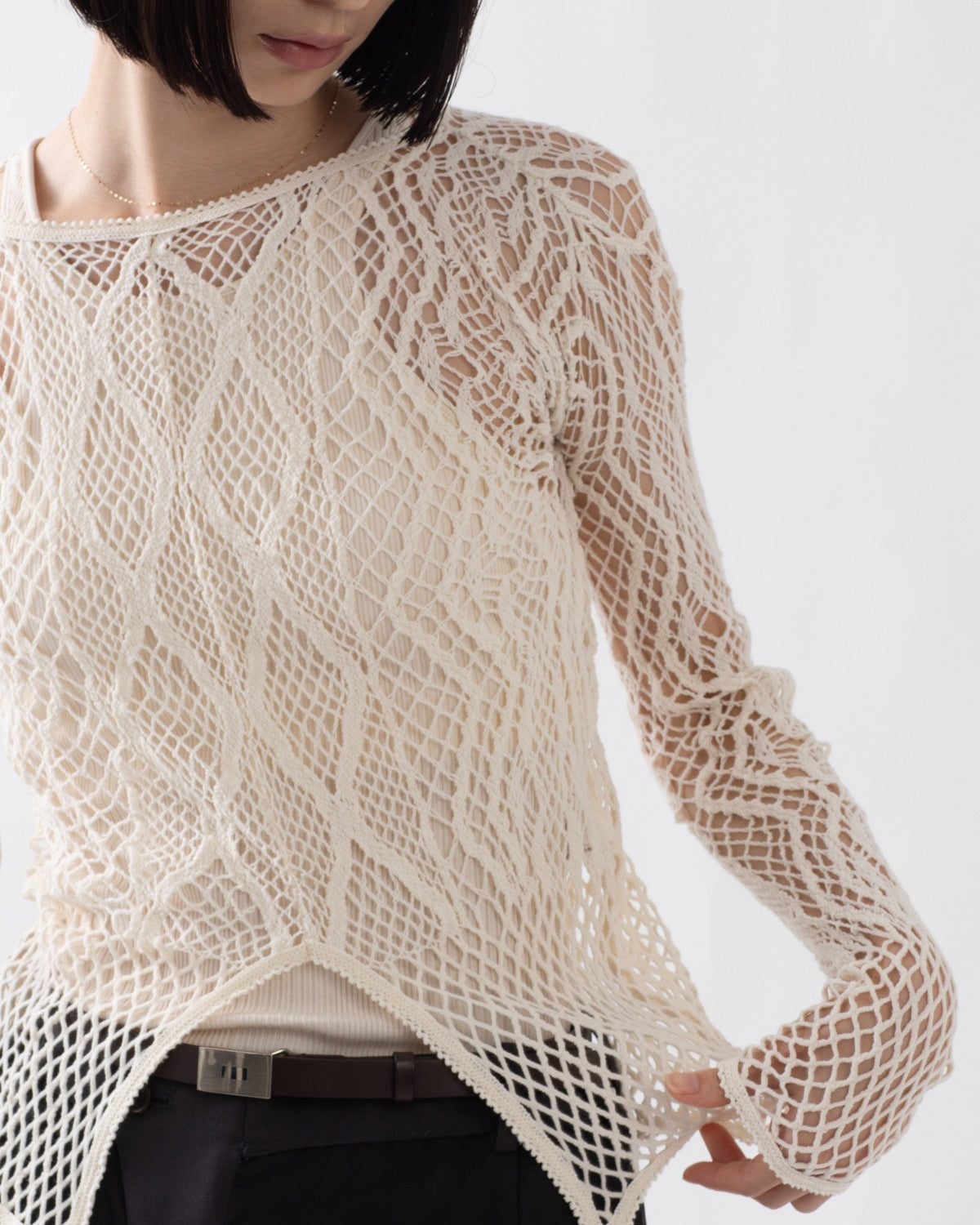 STRETCH LACE LONG SLEEVE TEE